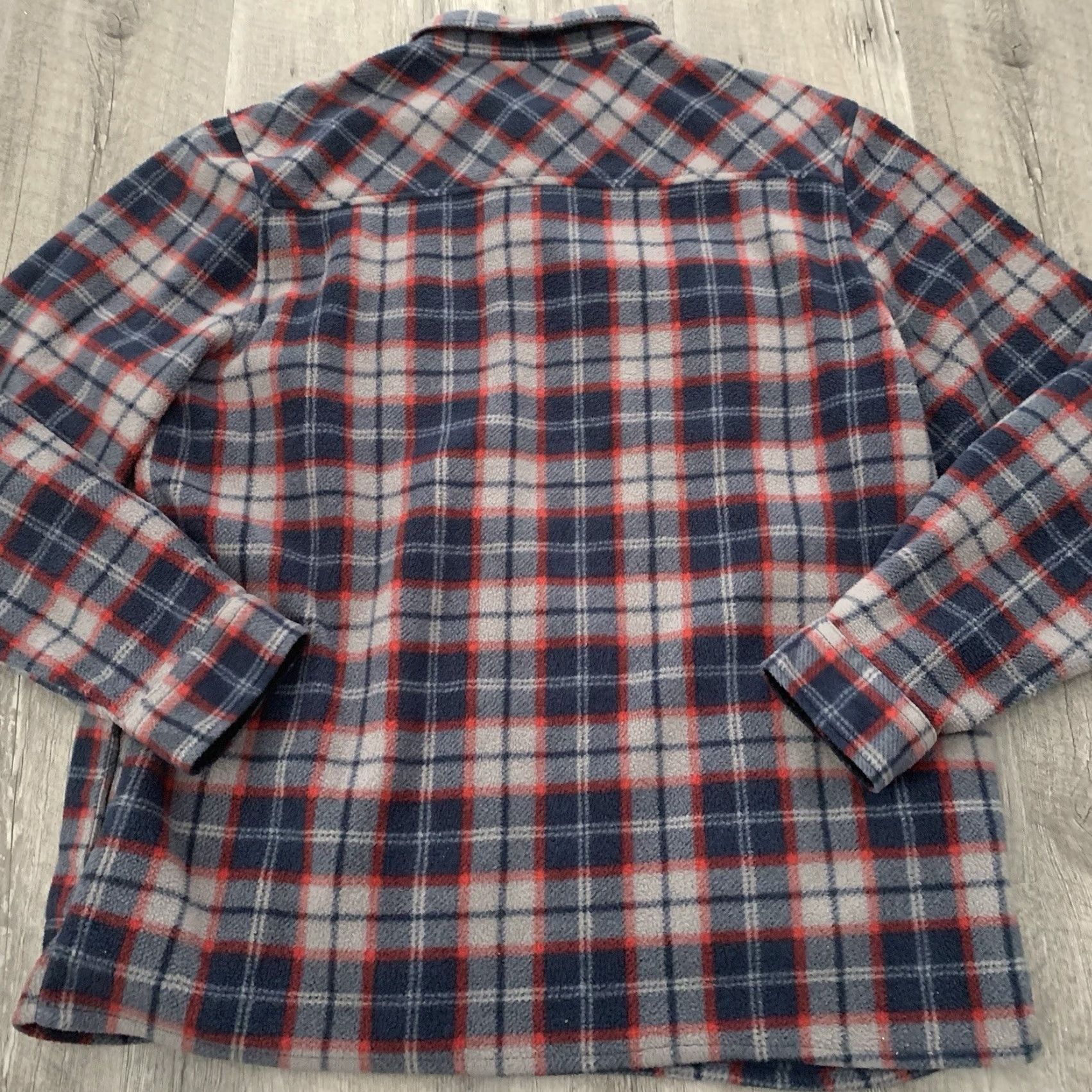 Vintage Simply Southern Fleece Shirt Mens Large Blue Gray Plaid Snap Front Pockets SOFT Size US L / EU 52-54 / 3 - 5 Thumbnail