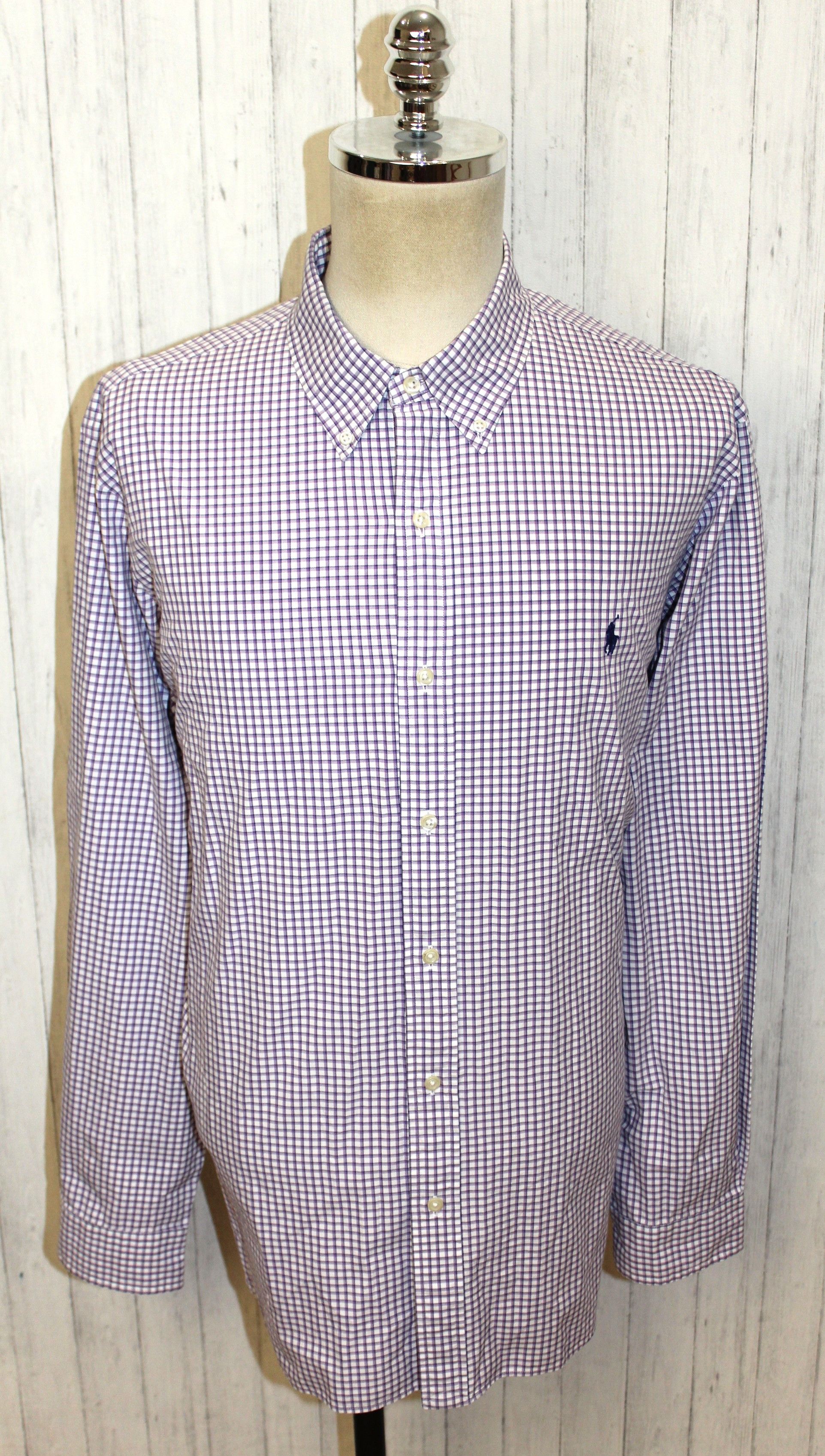 Polo Ralph Lauren RALPH LAUREN Long Sleeve Purple Check Shirt Size 2XL Size US XXL / EU 58 / 5 - 3 Thumbnail