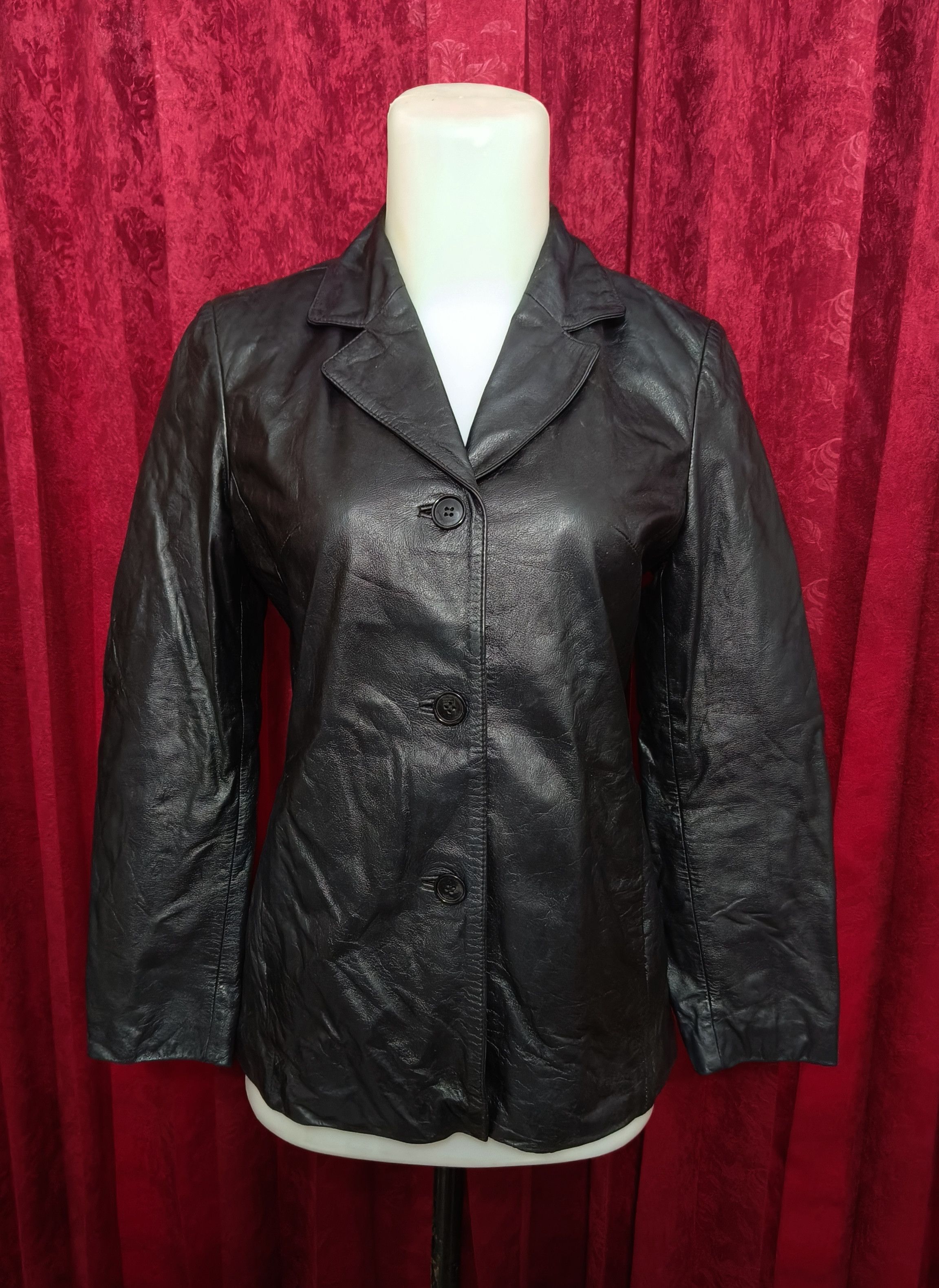Vintage Vintage Y2K DIXIE Women's Sheepskin Black Leather Jacket Size S / US 4 / IT 40 - 8 Thumbnail