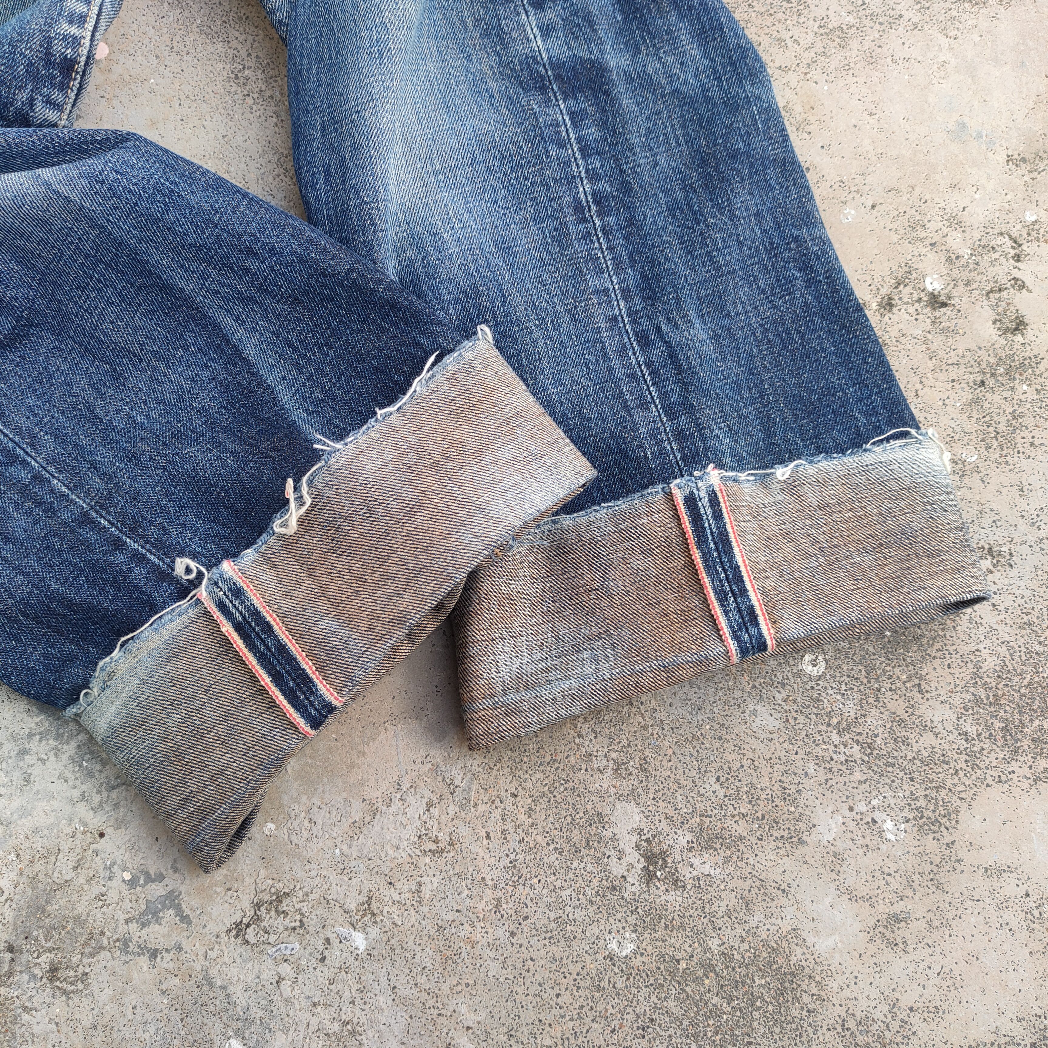 Japanese Brand VINTAGE SELVEDGE BUTTON FLY RIPPED JEANS DENIM PANTS Size US 27 - 12 Thumbnail