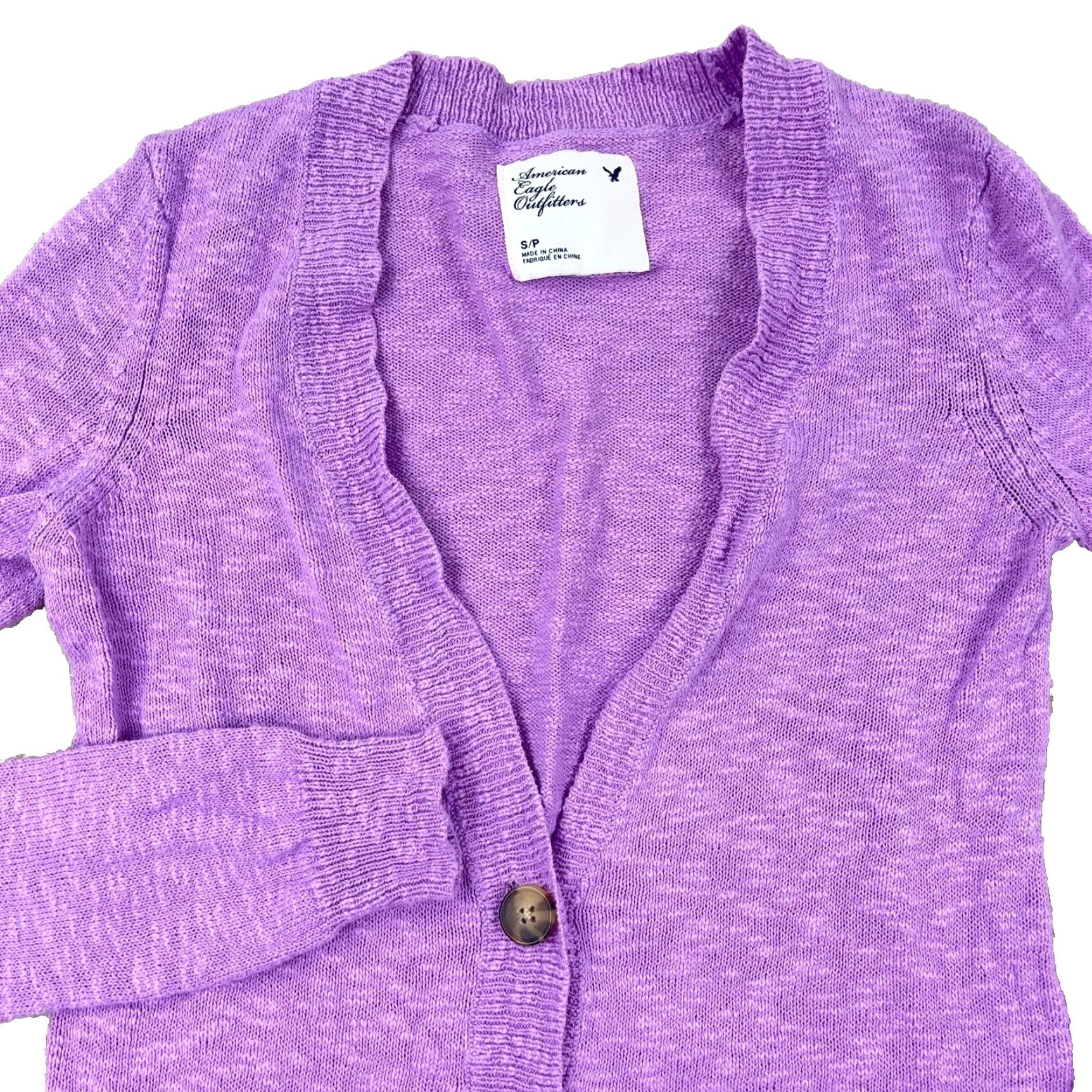 American Eagle Outfitters VINTAGE American Eagle Outfitters Cardigan Sweater Women S Purple V Neck Lightweight Size S / US 4 / IT 40 - 2 Thumbnail