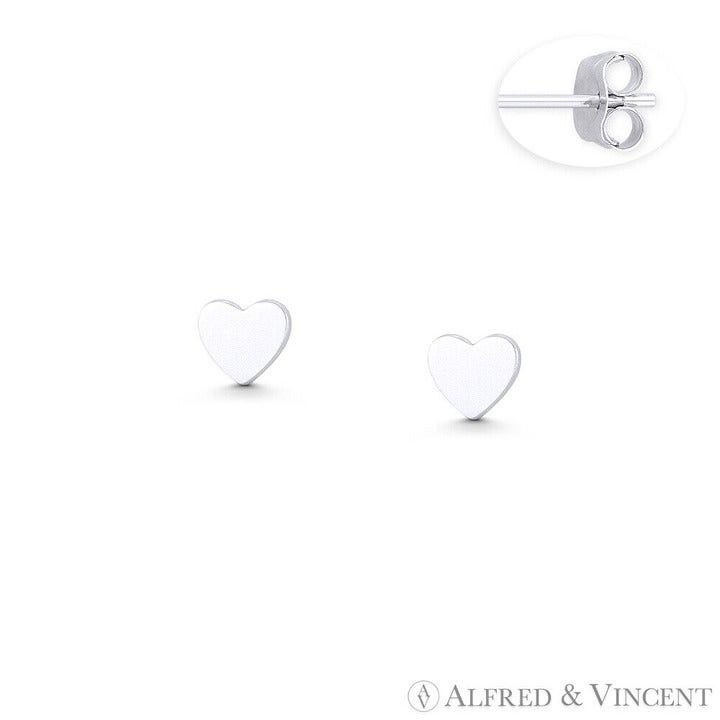 Other Flat Heart Love Charm Stud Earrings w/ Push-Back Posts Size ONE SIZE - 1 Preview