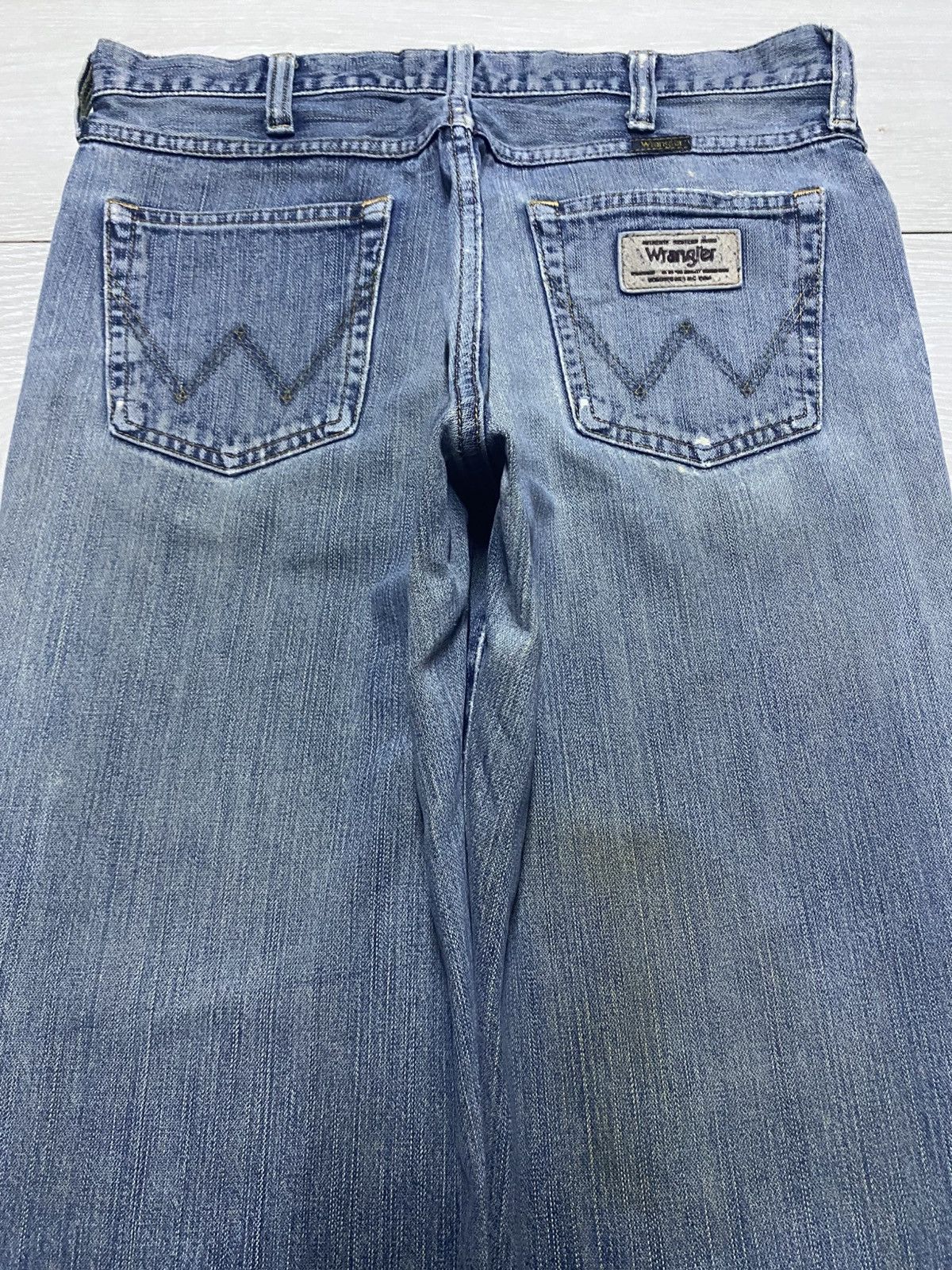 Wrangler Vintage Wrangler Faded Mud Wash Distressed Straight Jeans Size US 32 / EU 48 - 4 Thumbnail