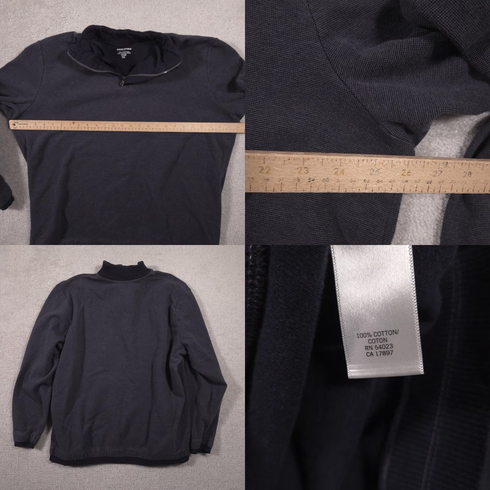 Banana Republic VINTAGE? No. Banana Republic Sweater Mens 2XL Blue Quarter Zip Mock Neck Cotton Knit Pullover Size US XXL / EU 58 / 5 - 8 Thumbnail