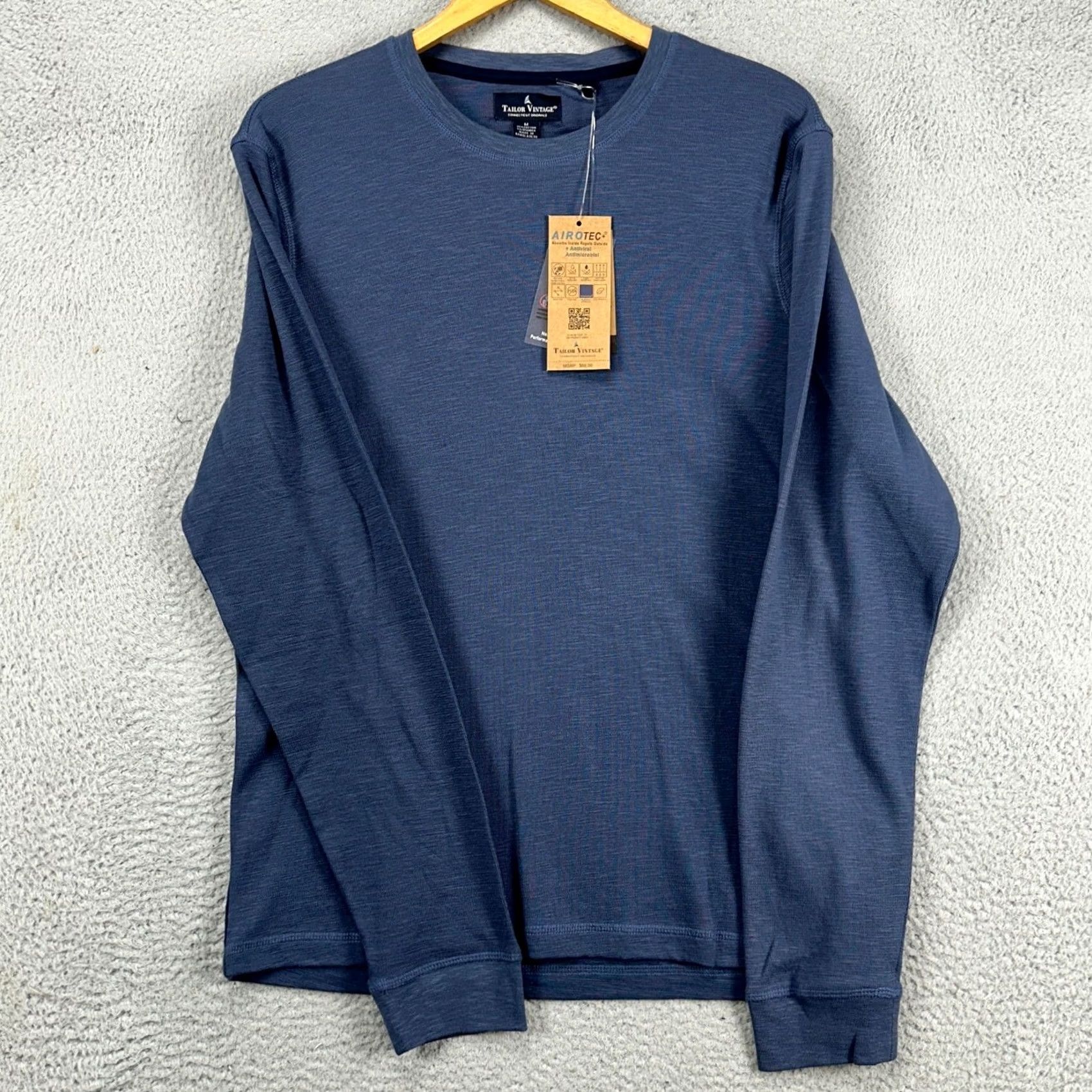 Vintage VINTAGE Tailor Vintage AeroTec Mens Pullover Sweatshirt M Blue Crewneck Stretch NEW Size US M / EU 48-50 / 2 - 2 Thumbnail