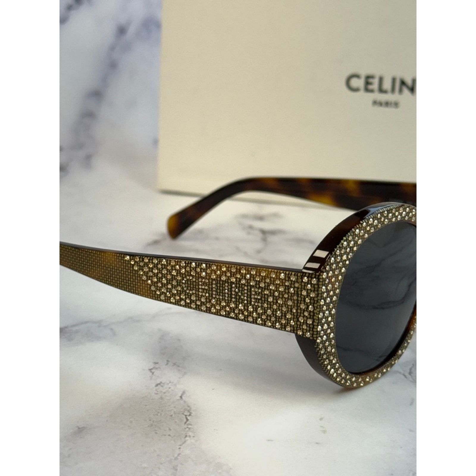 Celine NEW Celine CL4240IS Brown Crystal Sunglasses $1050 Size ONE SIZE - 13 Thumbnail