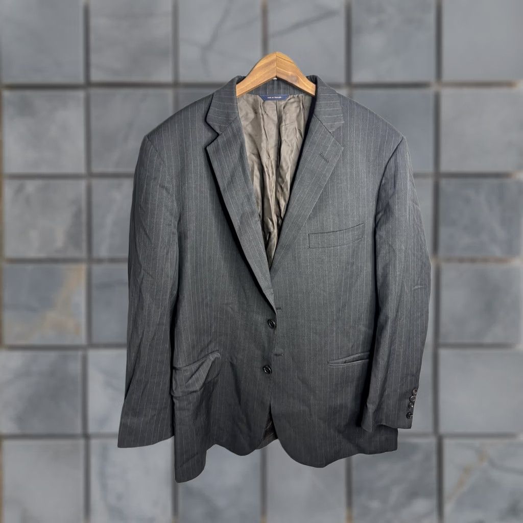 Brooks Brothers VINTAGE Brooks Brothers Blazer Mens 44R Gray Pinstripe Wool 2 Button Jacket Sport Coat Size 44R - 1 Thumbnail
