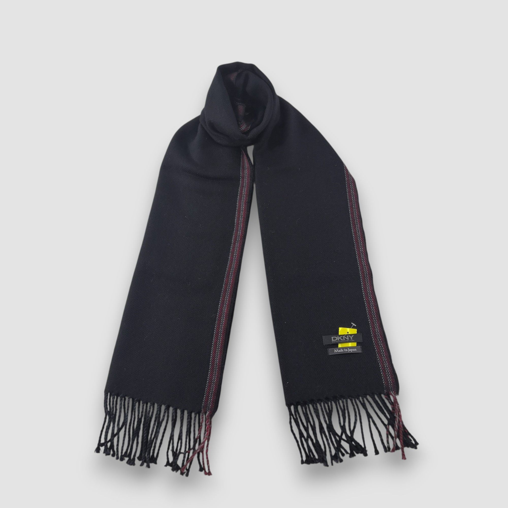 DKNY Vintage DKNY Scarf Fringe Muffler Winter Wool Scarves Size ONE SIZE - 4 Thumbnail