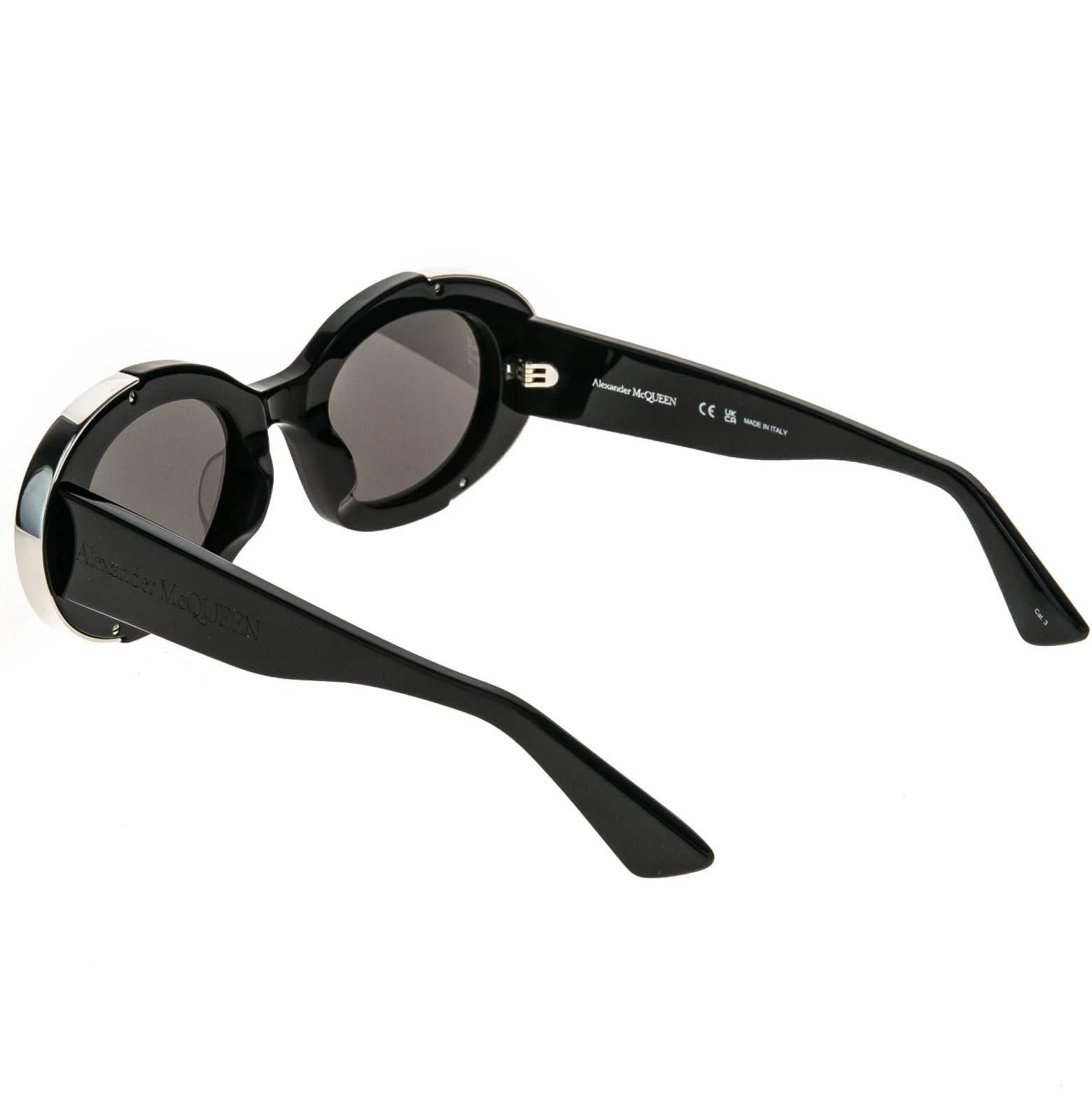 Alexander McQueen ALEXANDER MCQUEEN AM0445S 0445 Black Fashion Sunglasses 001 Size ONE SIZE - 4 Thumbnail