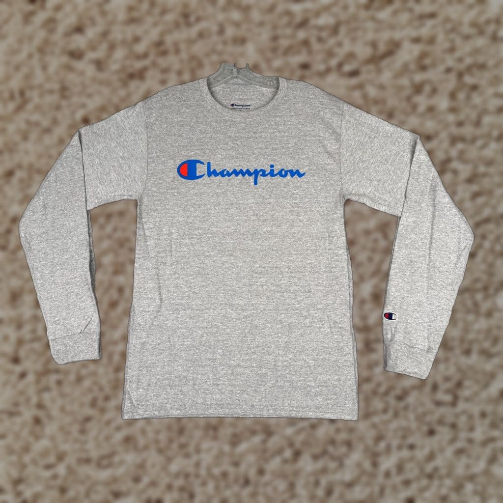 Champion Champion Shirt Men Adult Small Gray Long Sleeve Crew Neck Cotton Blend NEW NO TAGS Size US S / EU 44-46 / 1 - 1 Thumbnail