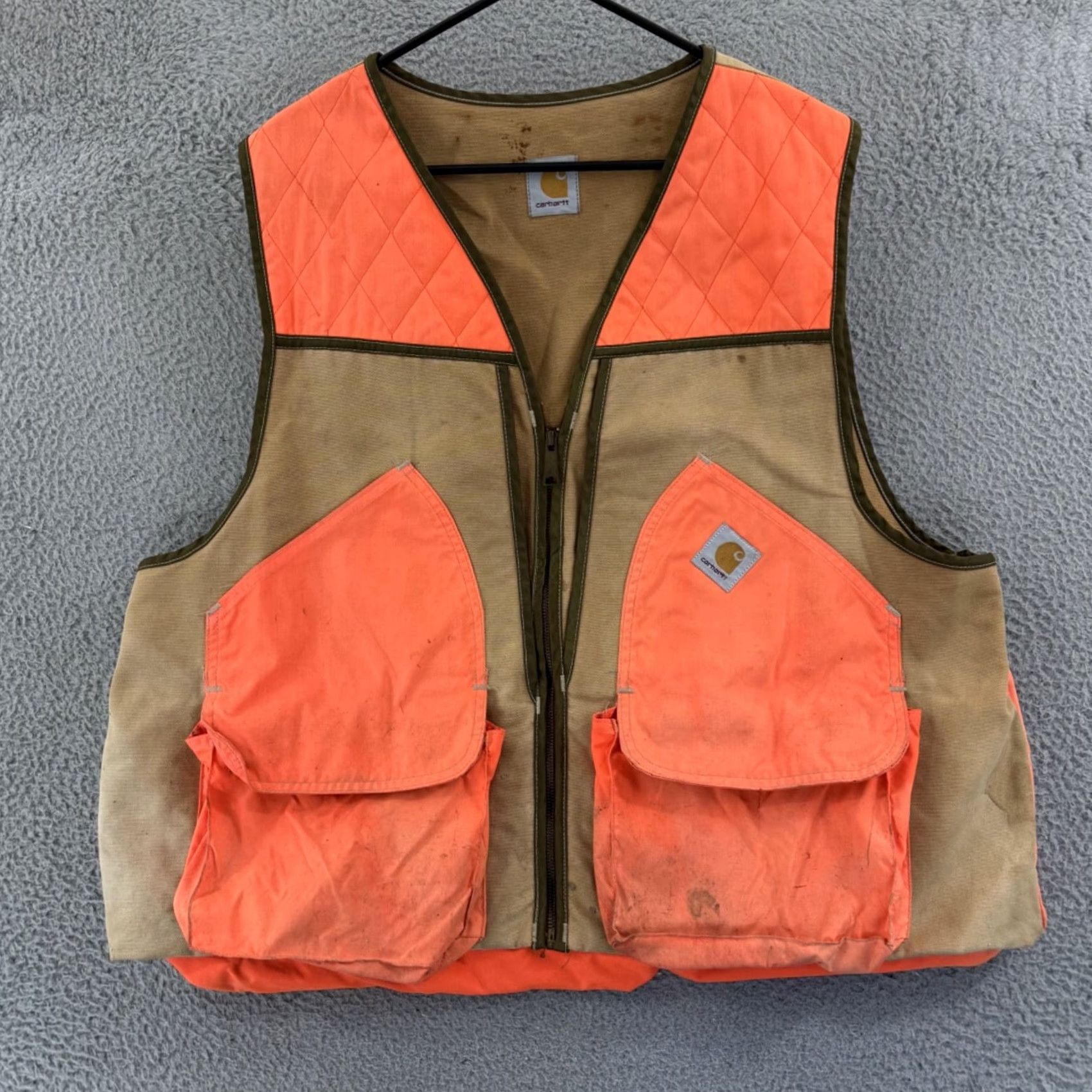 Carhartt VINTAGE Carhartt Vest Mens 2XL Duck Hunting Canvas Orange 90s Full Zip Outdoor Jacket/Coat? Size US XXL / EU 58 / 5 - 2 Thumbnail