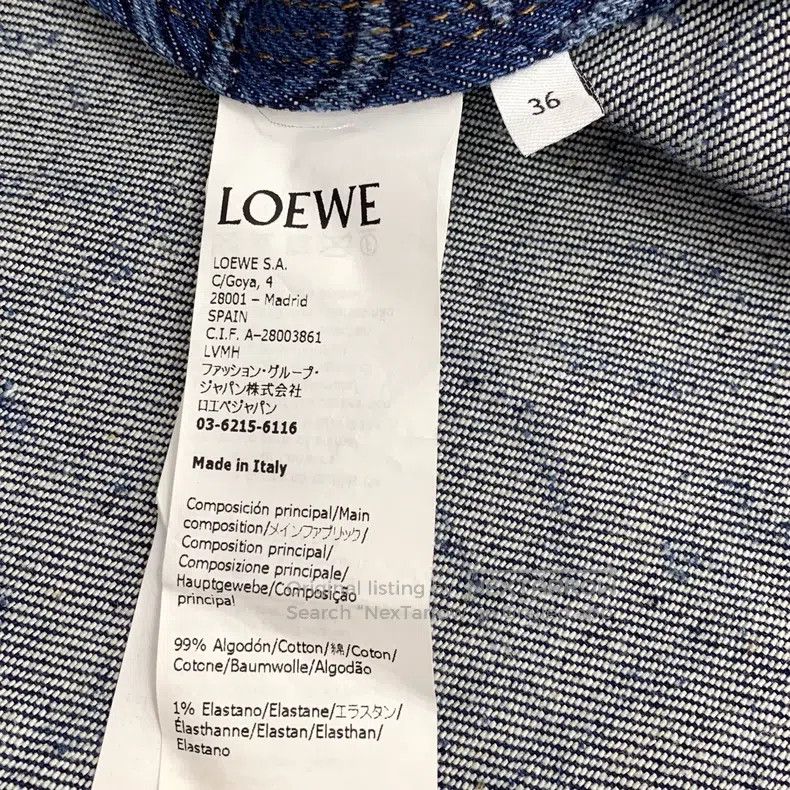 Loewe Loewe Dark Blue Logo Printed Cotton Collar Single Breasted Size XS / US 0-2 / IT 36-38 - 6 Thumbnail