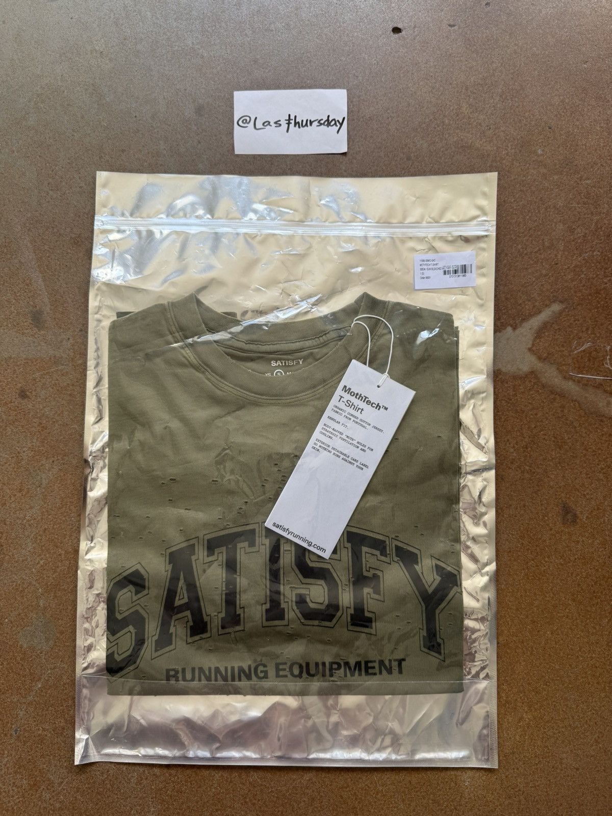 Satisfy Satisfy Running Equipment MothTech Tee Olive Green Small Size US S / EU 44-46 / 1 - 3 Thumbnail