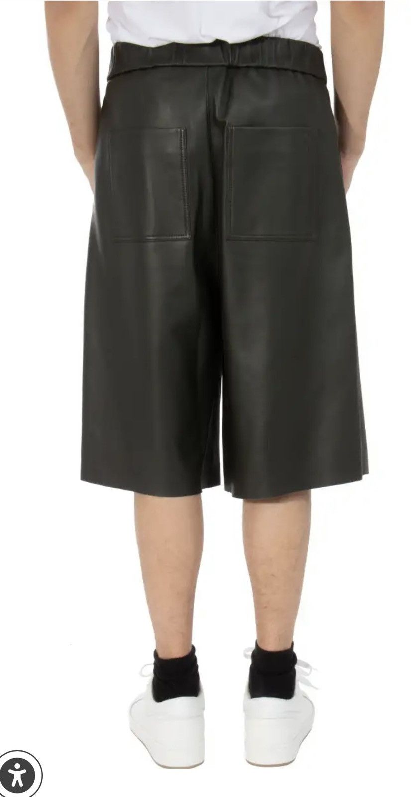 AMI New ! $1160 Ami Paris Dark Olive Green Lamb Leather Bermudas Size US 32 / EU 48 - 16 Thumbnail