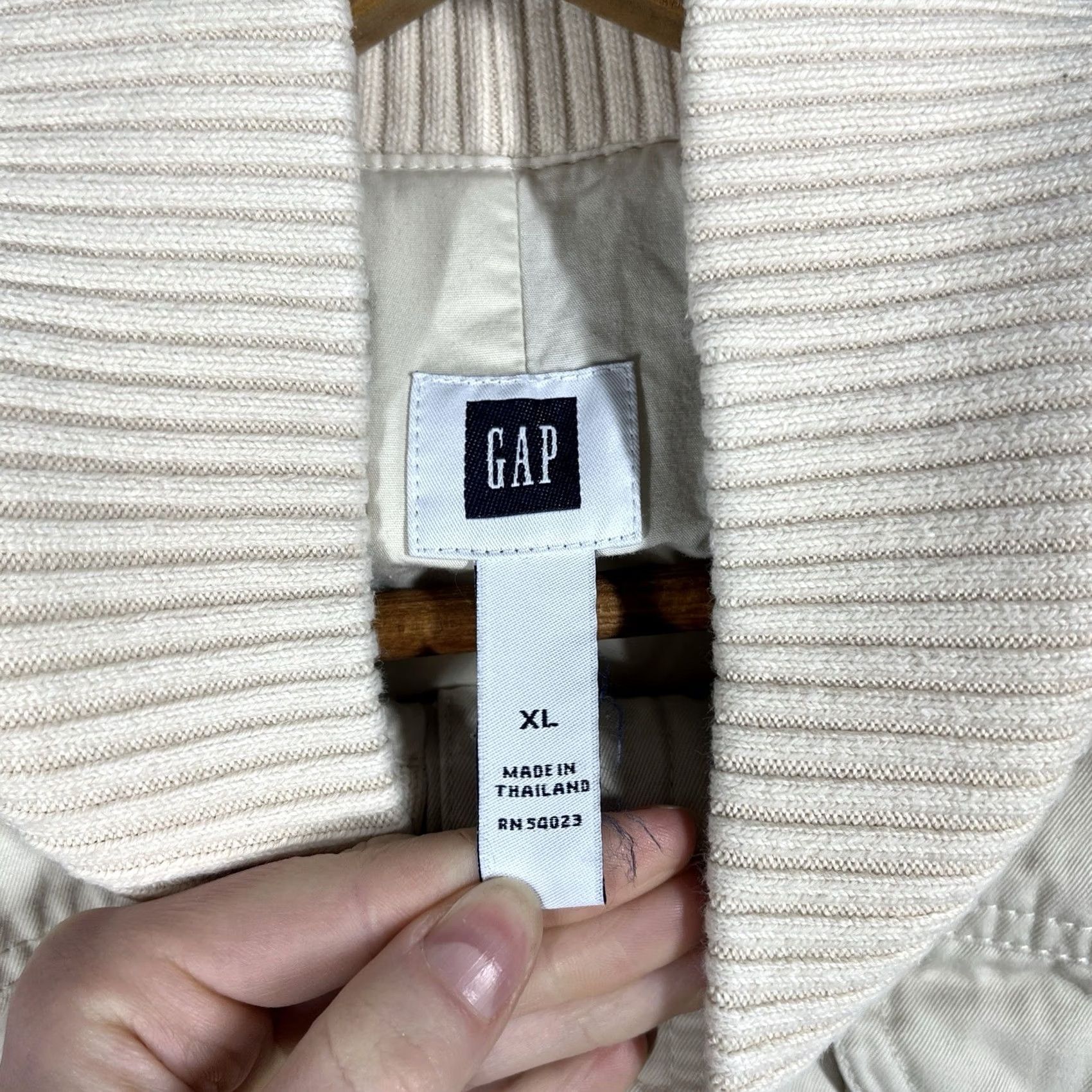 Gap VINTAGE Gap Bomber Jacket Womens XL White Cotton Biker Moto Jacket Women Vintage 90s 00s Size XL / US 12-14 / IT 48-50 - 6 Thumbnail