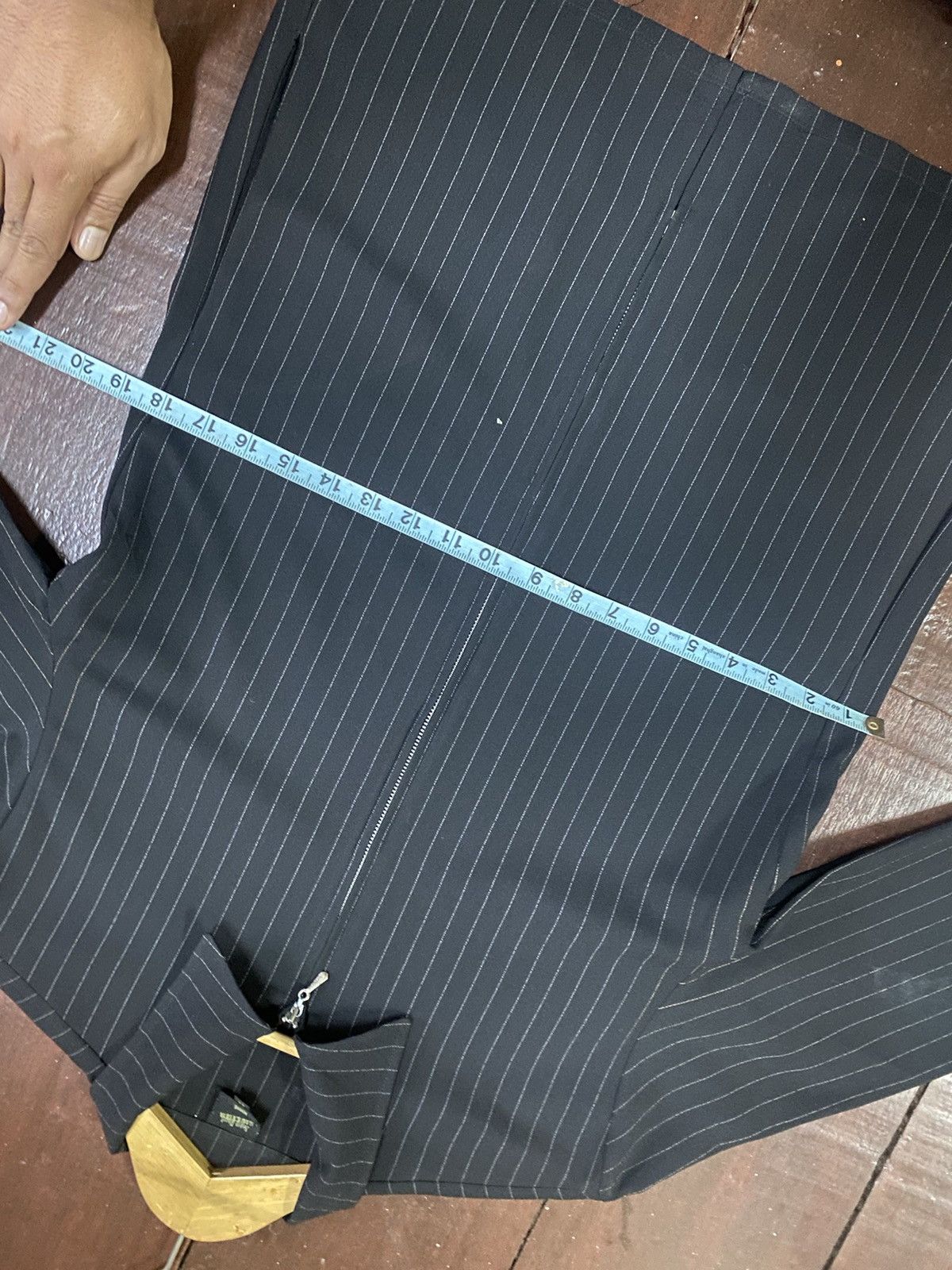 Jean Paul Gaultier Jeans Paul Gaultier Slim Black Striped Zip Seersucker Suit. Size L / US 10 / IT 46 - 12 Thumbnail
