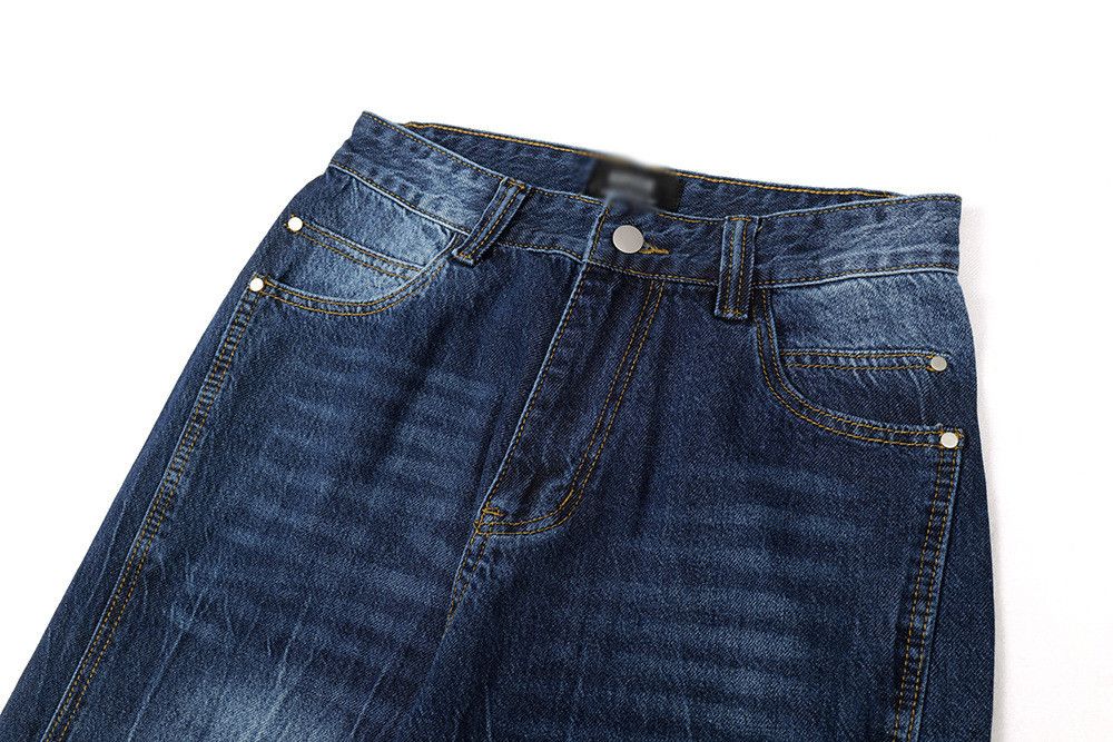 Japanese Brand × Jean Men's trendy street split stitching contrast color jeans Size US 32 / EU 48 - 3 Thumbnail