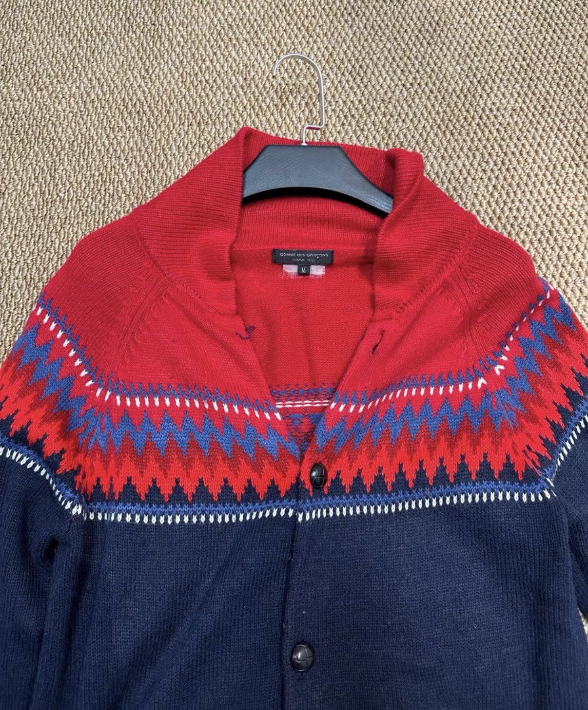 Comme des Garcons Homme Plus COMME des GARÇONS HOMME PLUS Color-Block Knit Cardigan K23 Size US M / EU 48-50 / 2 - 5 Thumbnail