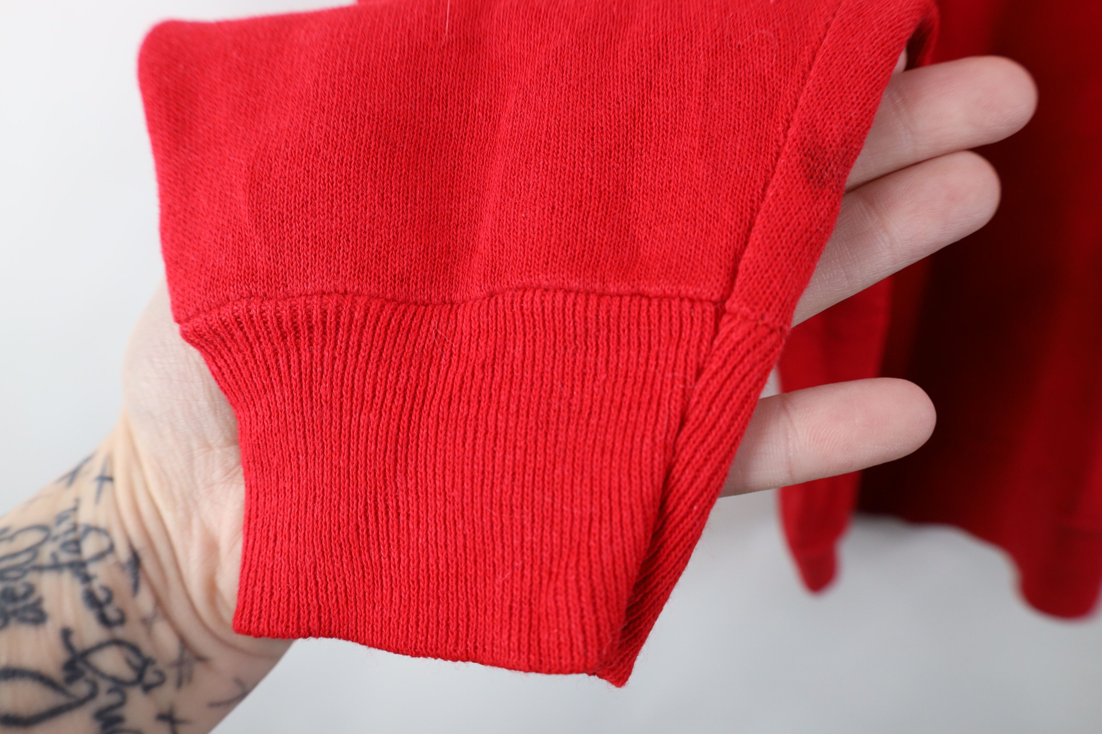 Vintage Vintage 70s 80s Streetwear Raglan Sweatshirt Cherry Red USA Size L / US 10 / IT 46 - 8 Thumbnail