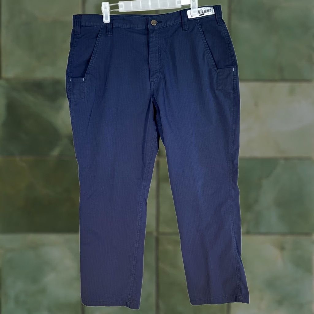 Carhartt Carhartt Ripstop Work Pants Relaxed Fit 36x28 Navy Navy Carhartt 74533-33 Mens Workwear Cargo Pants Mens Size US 36 / EU 52 - 1 Thumbnail