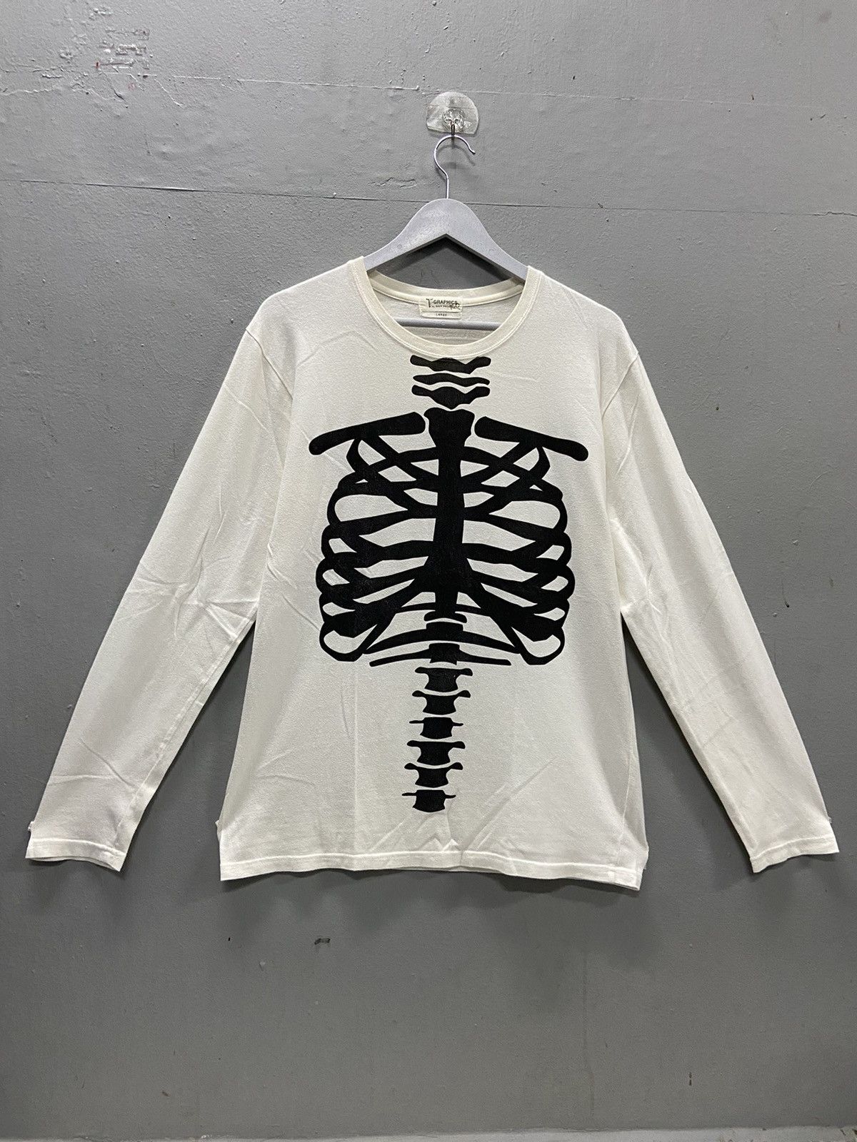Japanese Brand SKELETON T-GRAPHIC BY NAVY PRODUCE LONG SLEEVE Size US M / EU 48-50 / 2 - 1 Thumbnail