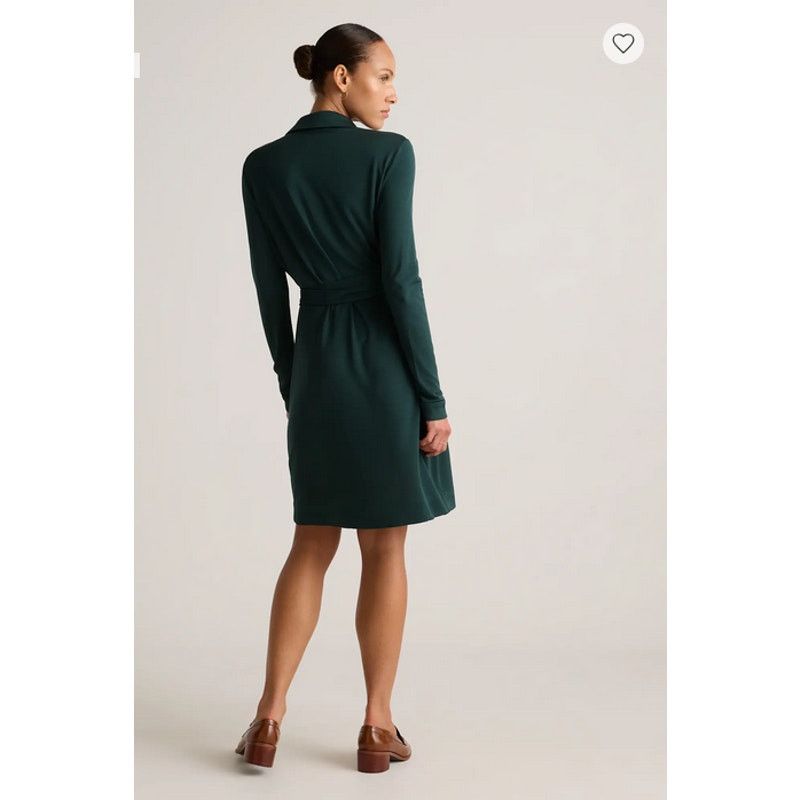 Quince Quince 100% Silk Jersey Mini Wrap Dress Evergreen Size XS Size XS / US 0-2 / IT 36-38 - 3 Thumbnail