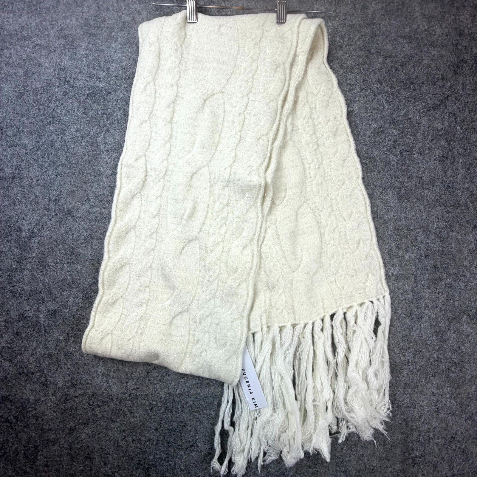 Eugenia Kim Eugenia Kim Jacintah Scarf White Silver Sparkle Holiday Wool Size ONE SIZE - 1 Thumbnail