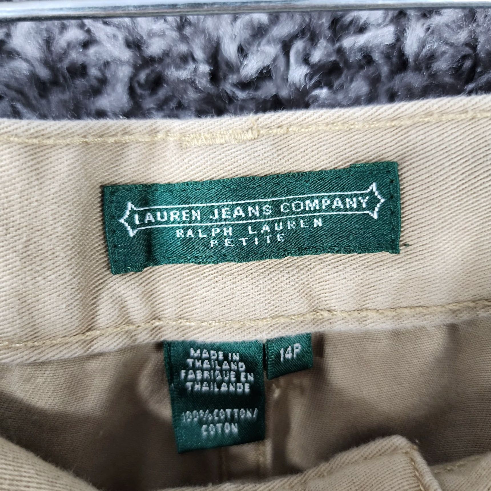 Ralph Lauren VINTAGE Lauren Ralph Lauren Womens Capri Pants Size 14 Petite Beige Cotton Midcalf Size ONE SIZE - 3 Thumbnail