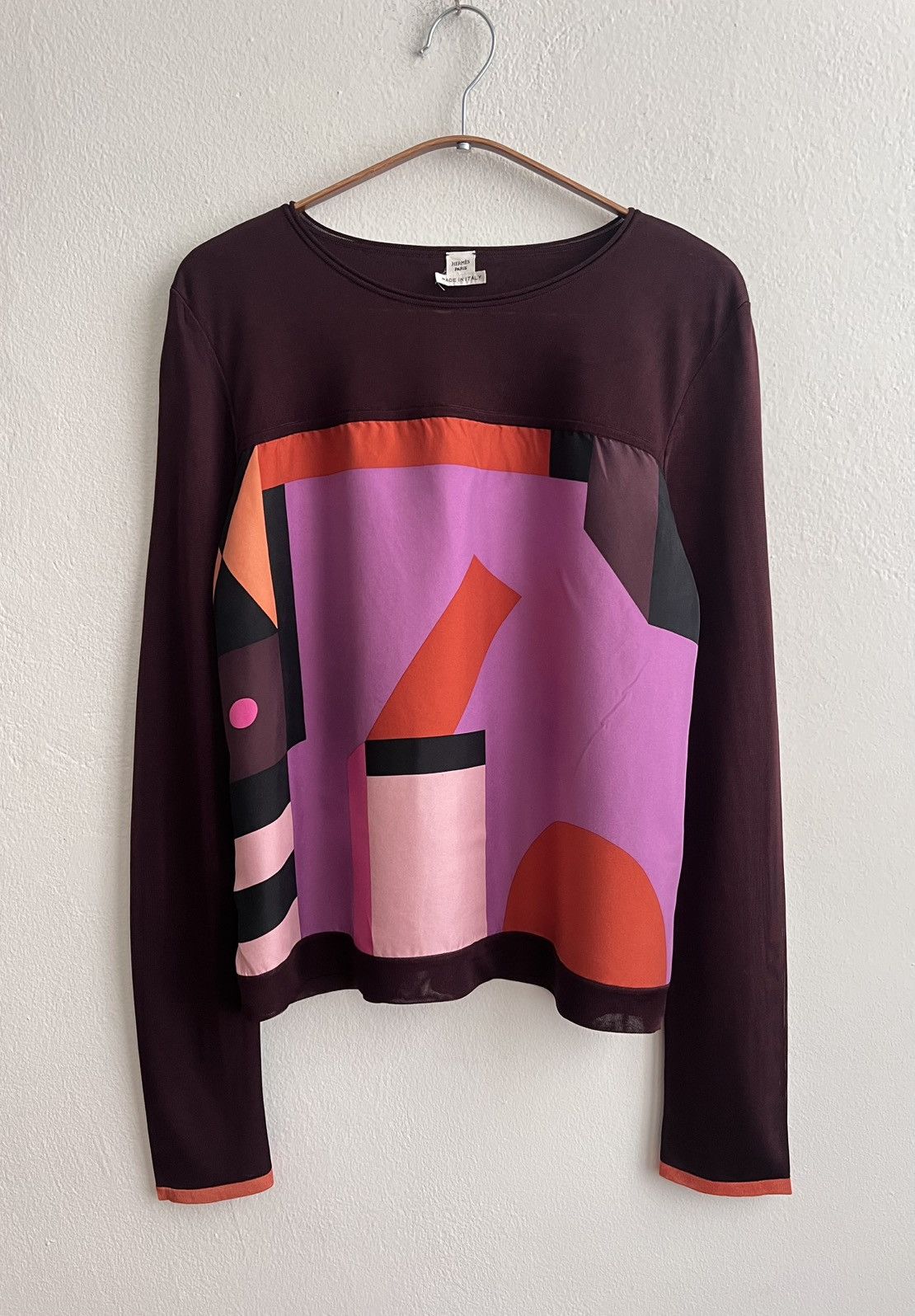 Hermes Hermes by Galliano geometrical pattern silk sweatshirt Size M / US 6-8 / IT 42-44 - 1 Thumbnail