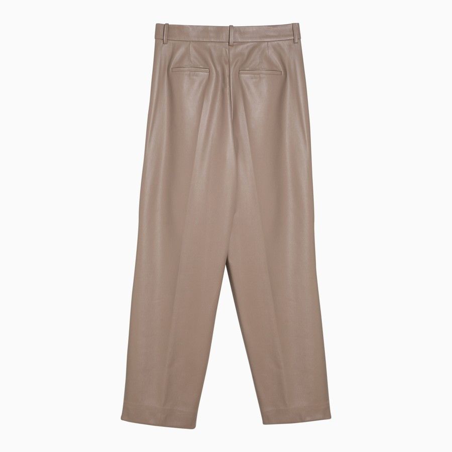 Calvin Klein o1d2blof0824 Leatherette Trousers in Dark Beige Size 27" / US 4 / IT 40 - 2 Thumbnail
