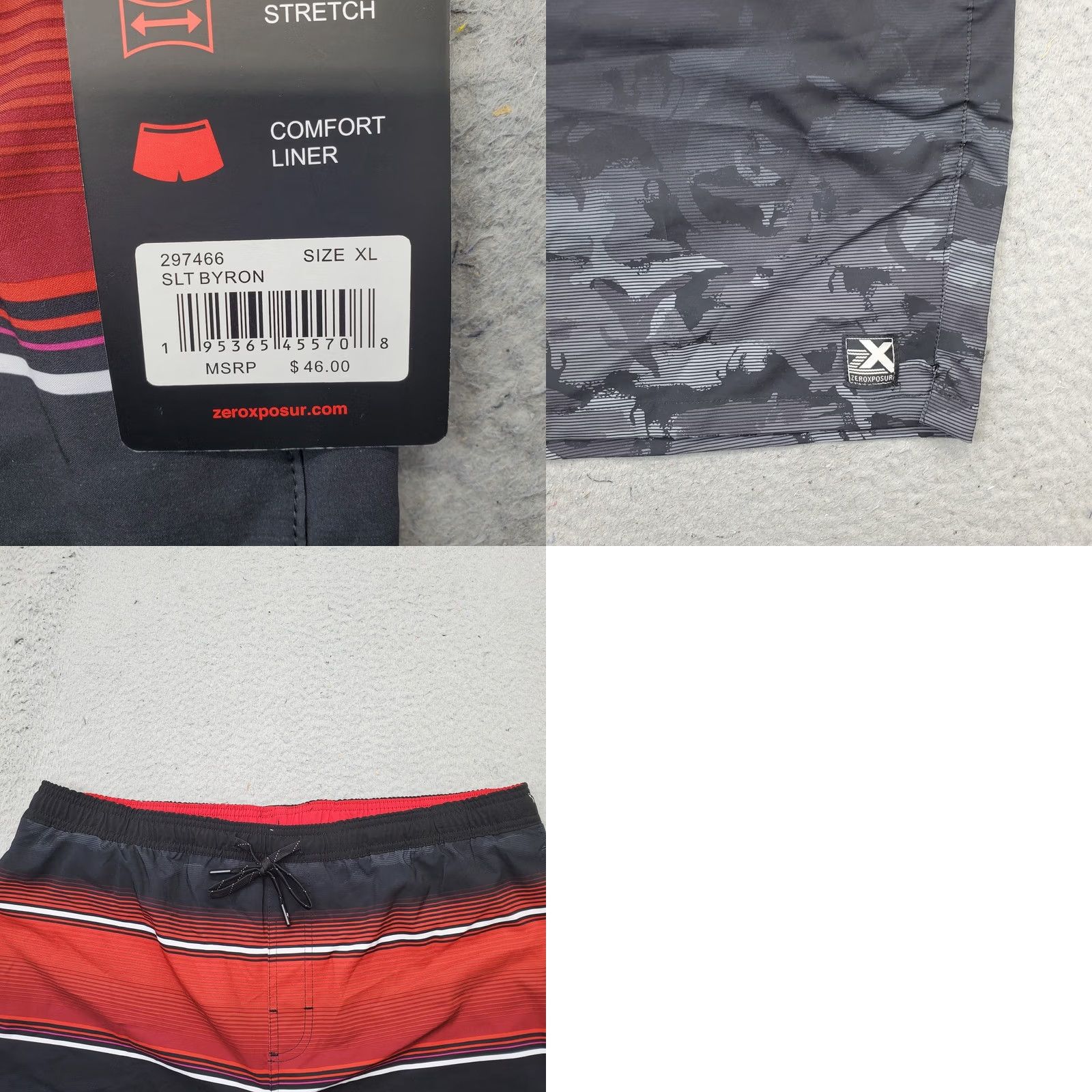 ZeroXposur ZeroXposur Board Shorts Mens XL Multi Lined Camo Striped Performance Water Polo Size US XL / EU 56 / 4 - 8 Thumbnail
