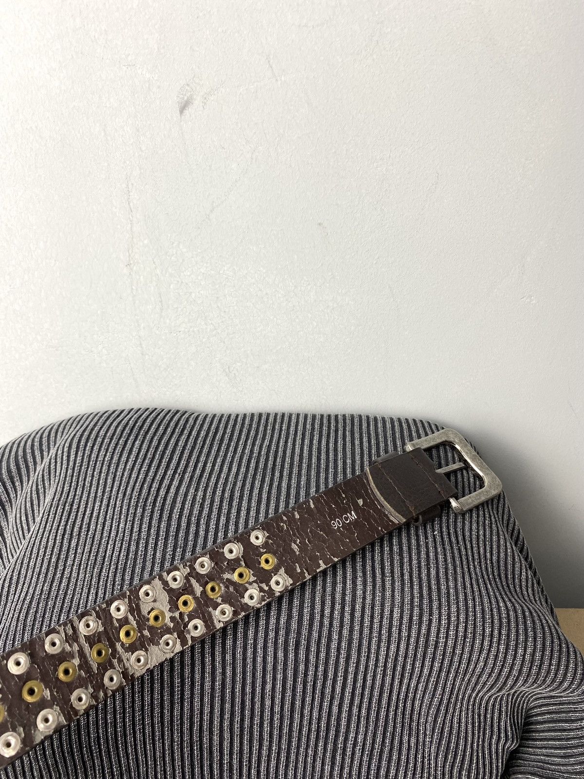 Japanese Brand × Vintage Y2K Vintage Metal Leather Belt Hype Drip Size ONE SIZE - 8 Thumbnail