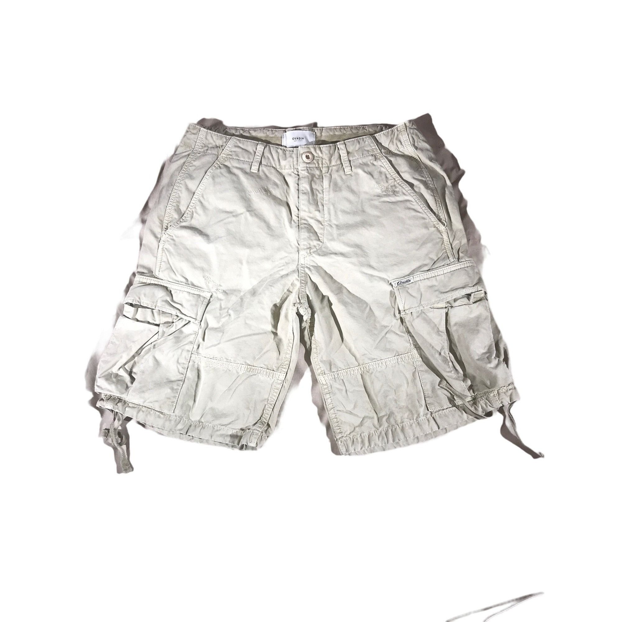 Ovadia & Sons Ovadia & Sons Beige 6 Pocket Drawstring Leg Cargo Shorts Size US 30 / EU 46 - 1 Thumbnail