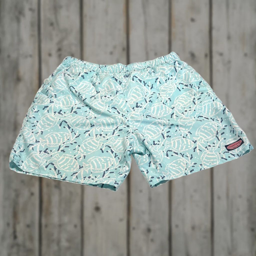Vineyard Vines Vineyard Vines Swim Trunks Shorts Men XL Blue White Lined Bathing Suit Fish Size US 36 / EU 52 - 1 Thumbnail