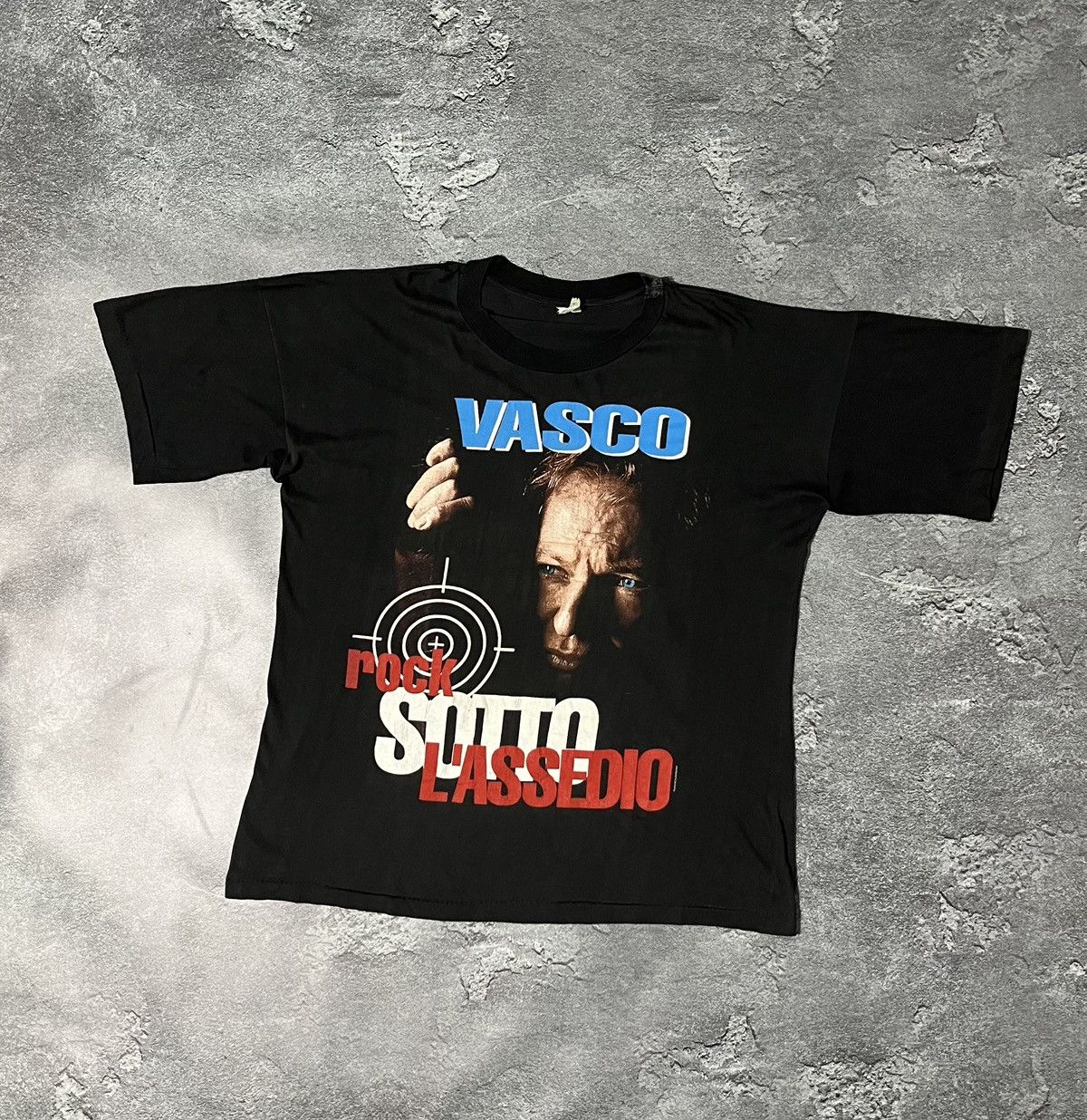 Vintage Vintage 90s Vasco Rossi Double Side Logo Shirt Size US XL / EU 56 / 4 - 1 Thumbnail