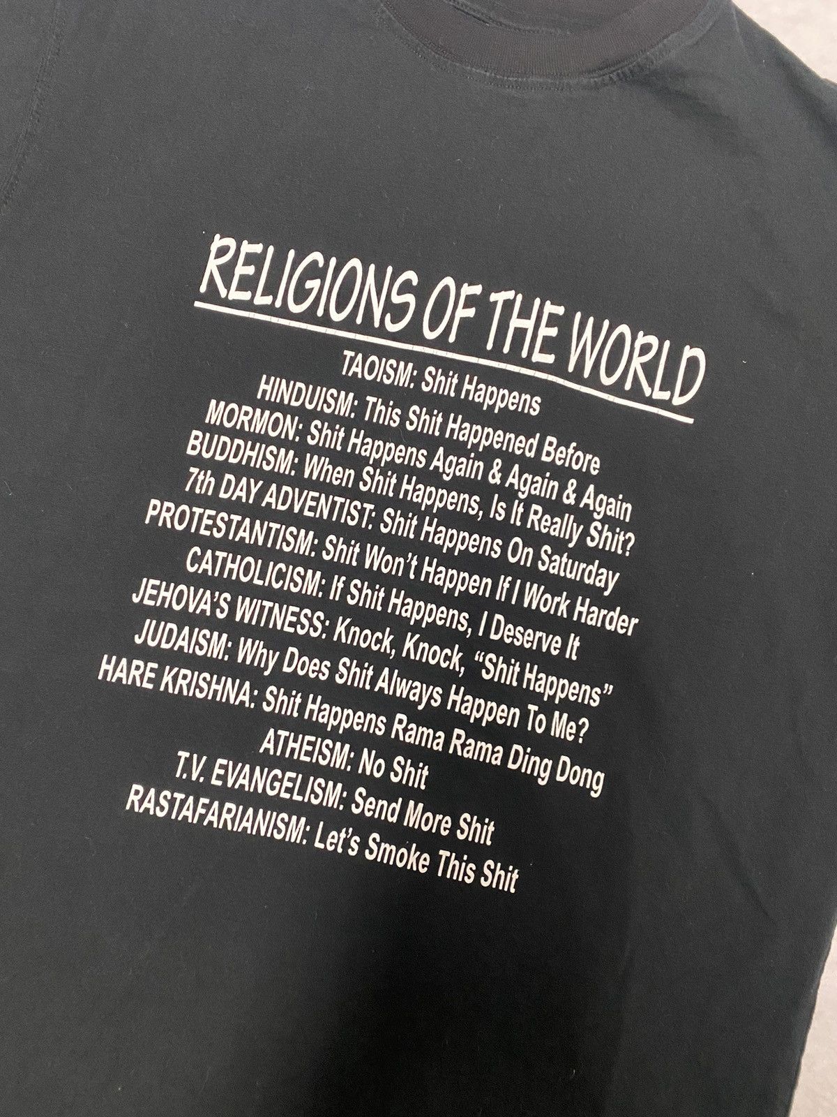 Vintage Vintage Y2K Humor Crazy Skater “Shit Happens” Religion Tee M Size US M / EU 48-50 / 2 - 2 Thumbnail