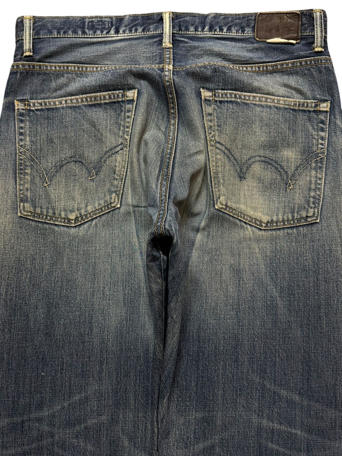 Edwin Vintage 90s Edwin Blue Faded Wash Distressed Straight Loose Size US 34 / EU 50 - 4 Thumbnail