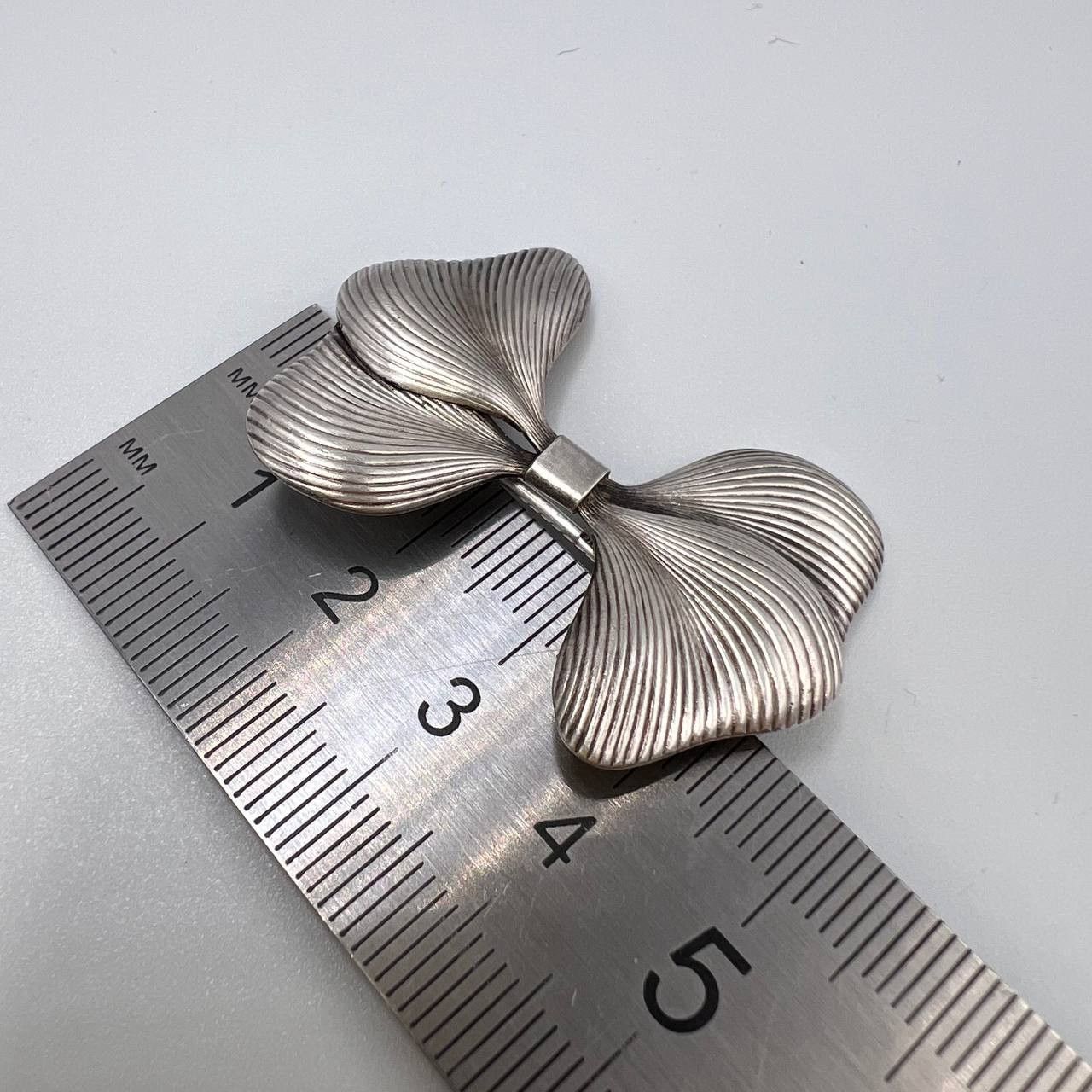 Sterling Silver 1989 Vintage Women's USSR Silver 916 Brooch Bow Badge Signed Size ONE SIZE - 5 Thumbnail