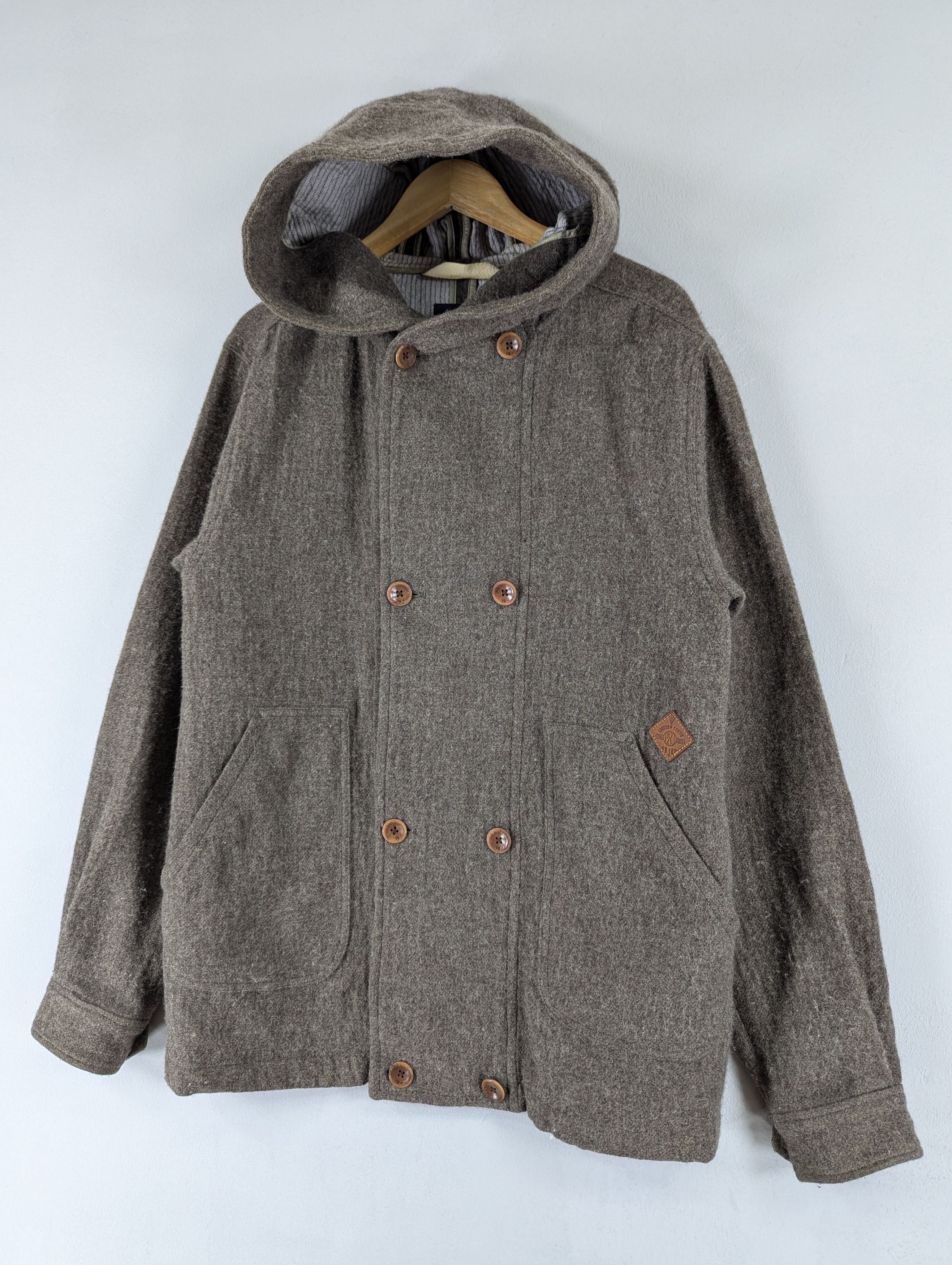 Designer × Paul Smith Paul Smith Cotton Wool Mix Tweed Double Hood Coat Jacket Size US L / EU 52-54 / 3 - 2 Thumbnail