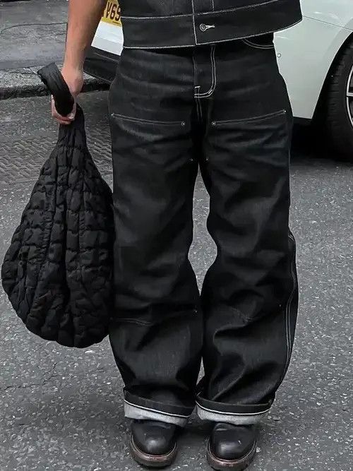 Japanese Brand Multi Pocket Baggy Denim Pant Size US 30 / EU 46 - 7 Thumbnail