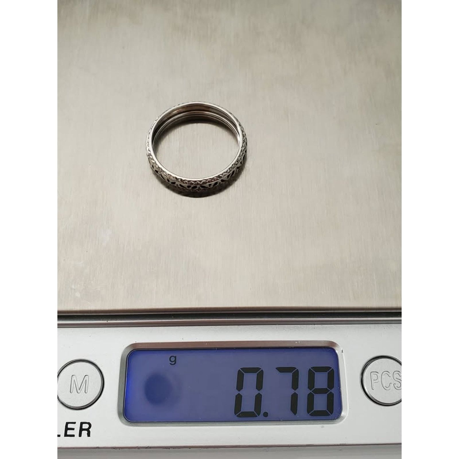 Other White & Black Enamel 14K White Gold Band Ring Size ONE SIZE - 6 Thumbnail