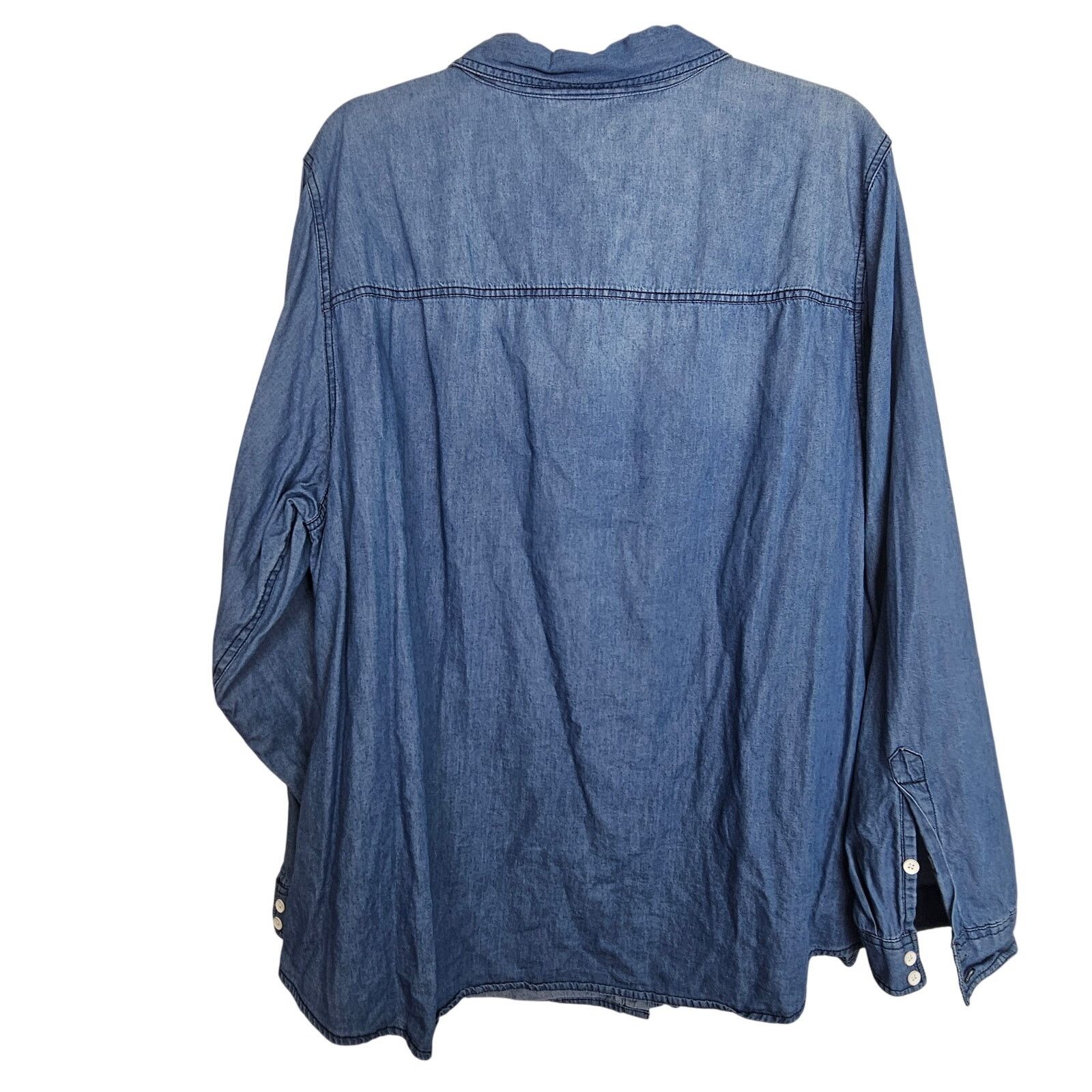 Torrid Torrid Womens Chambray Shirt Plus Size 3X Casual Minimalist Size 3XL / US 20-22 - 9 Thumbnail