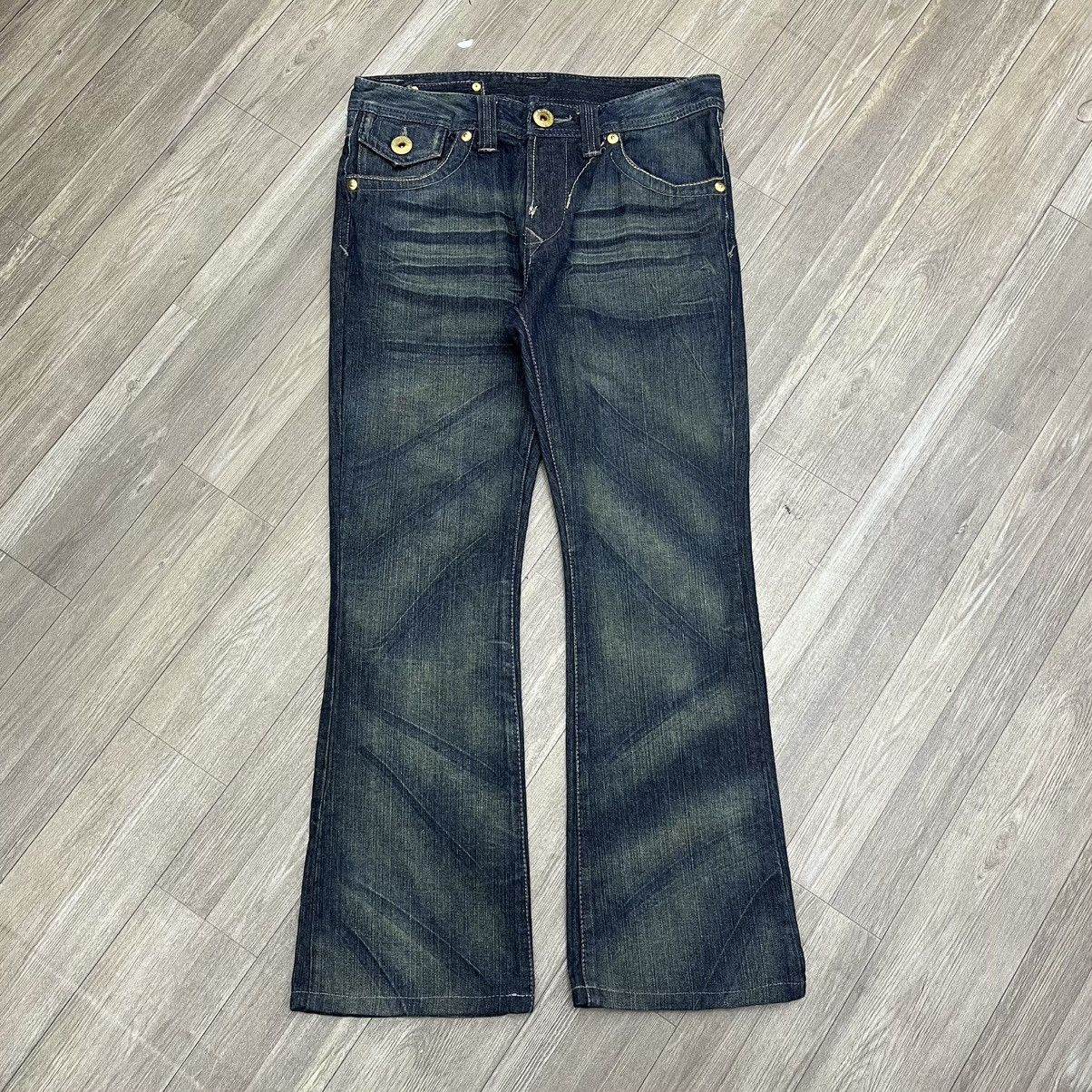 If Six Was Nine × Japanese Brand × Le Grande Bleu (L.G.B.) 2000s Japanese Brand Nice Design Faded Flared Jeans Size US 30 / EU 46 - 1 Thumbnail