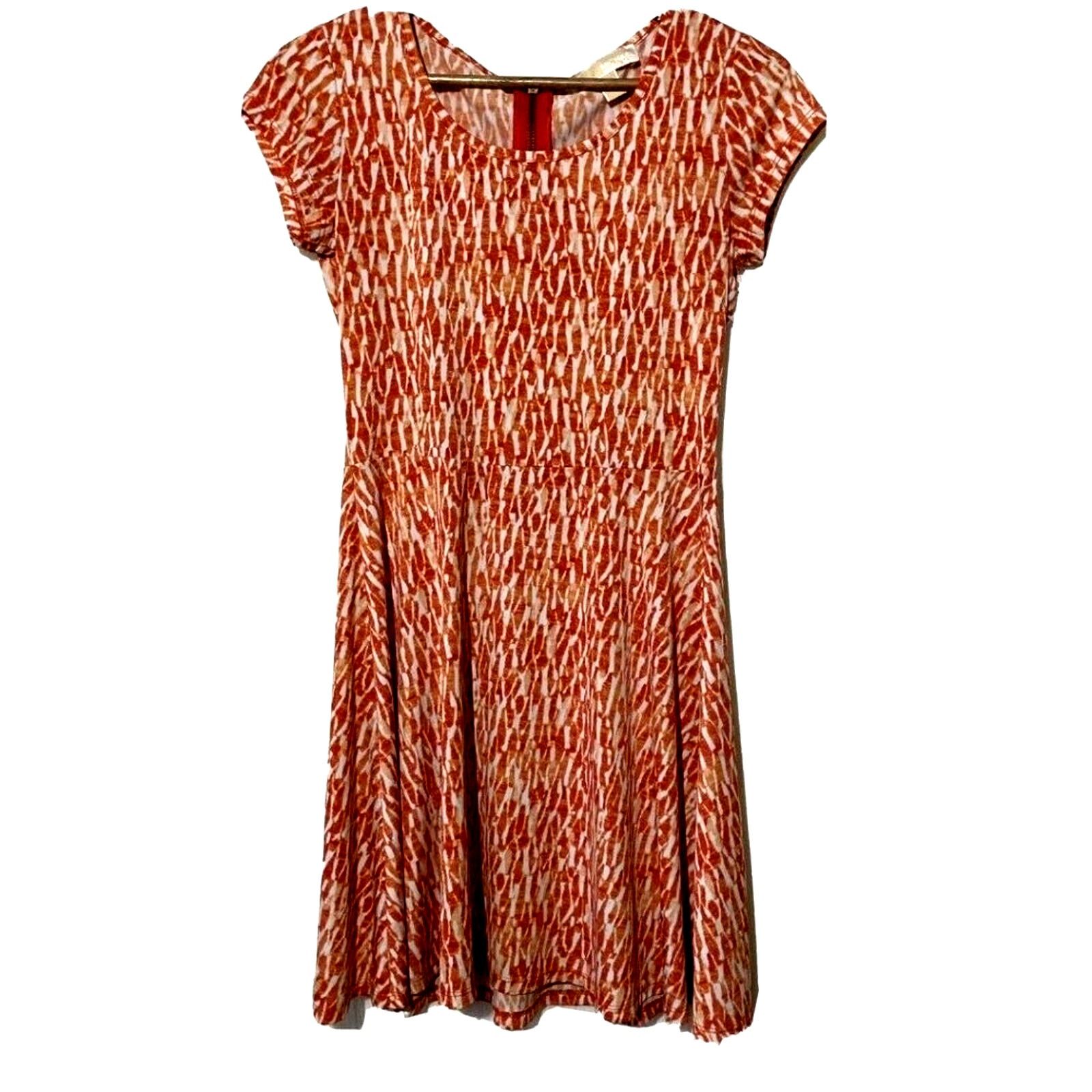 Michael Kors Michael Kors Dress Womens XS Orange & White Cap Sleeve Size XS / US 0-2 / IT 36-38 - 1 Thumbnail