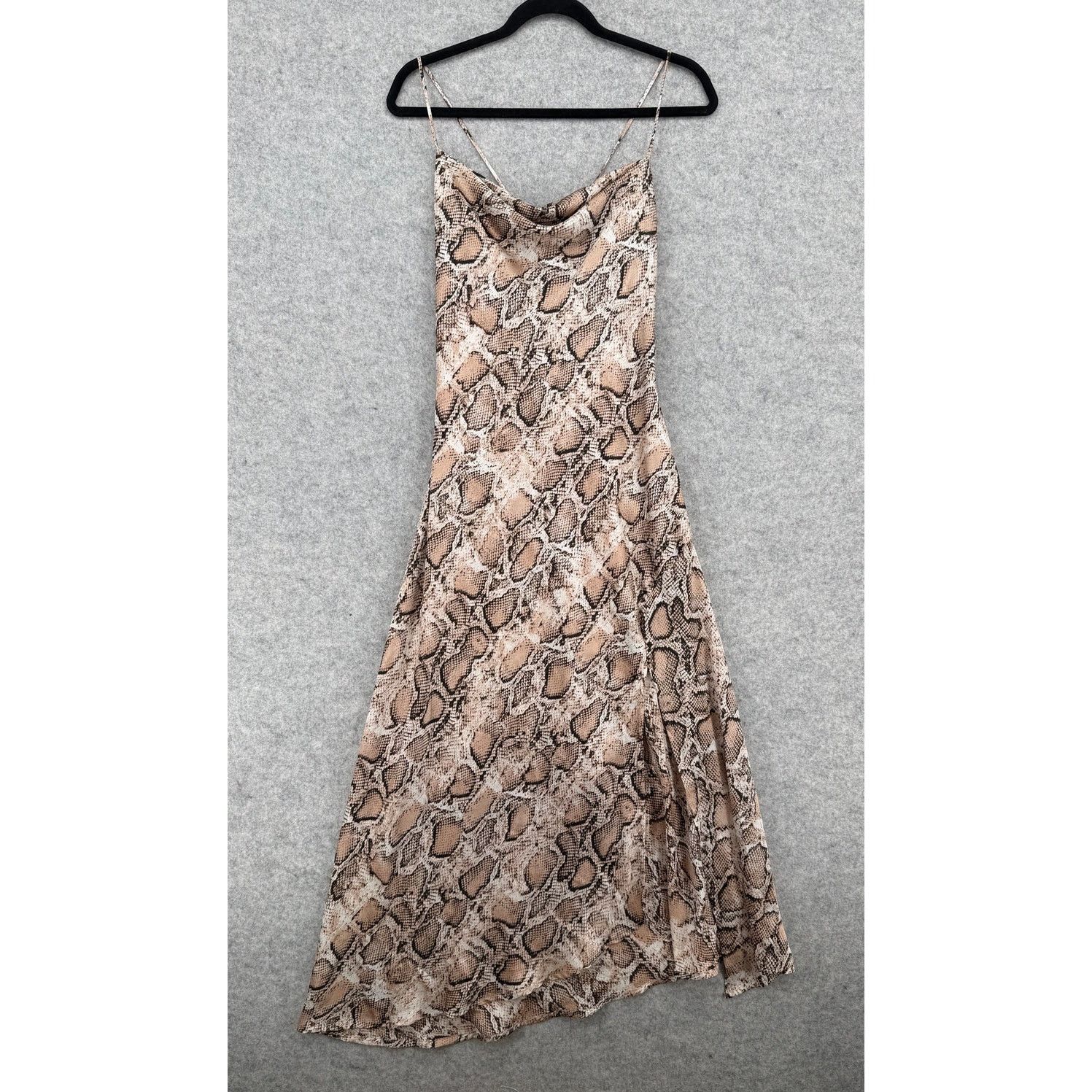 ASTR The Label NWT ASTR the Label Cowl Strappy Dress Python Asymmetrical Size L / US 10 / IT 46 - 1 Thumbnail