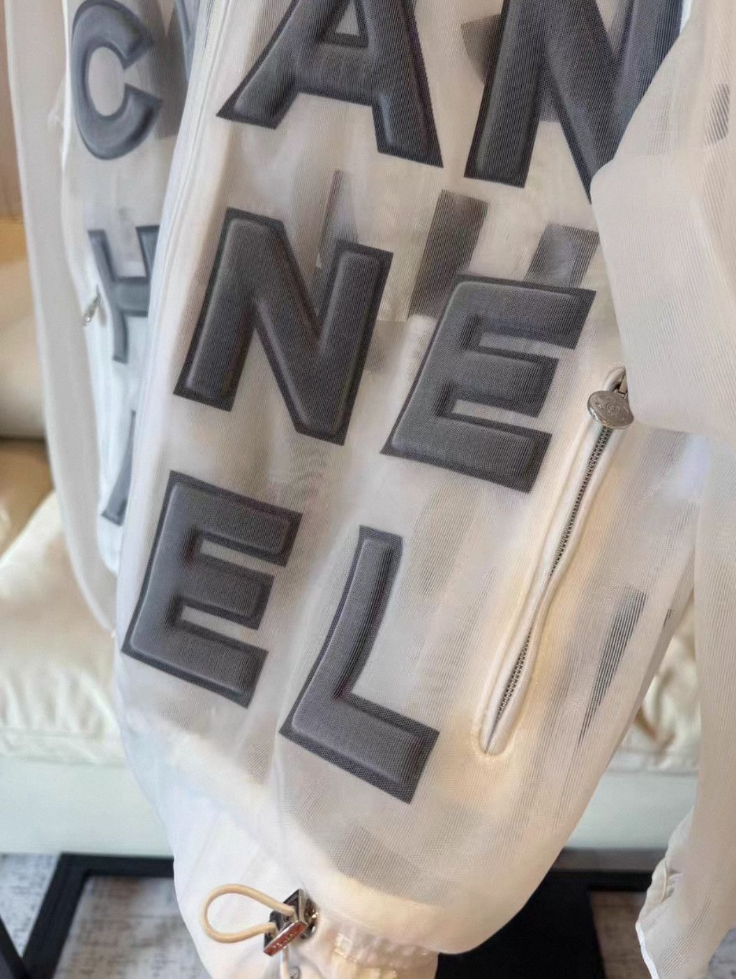 Chanel Chanel Embossed letter logo transparent windbreaker jacket Size XXS / US 00 / IT 34 - 7 Thumbnail