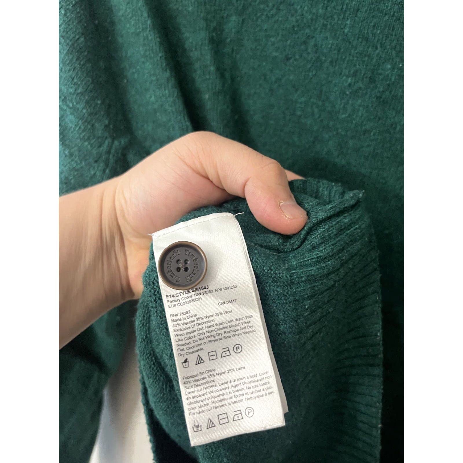 Timberland VINTAGE Timberland Sweater Shirt Henley Mock Neck Wool Blend Men L Green Preppy 90s Mens Size US M / EU 48-50 / 2 - 5 Thumbnail