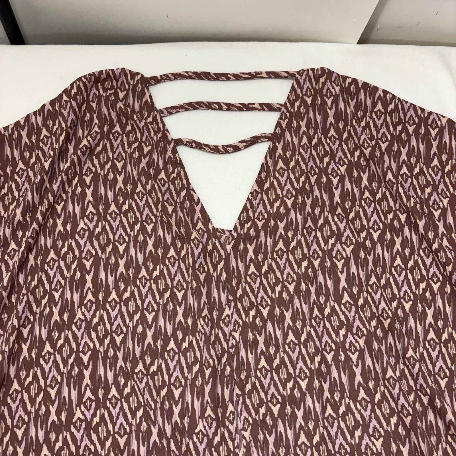 Other Torrid 0 Large Georgette Strappy Split Back Blouse Pink Top Size L / US 10 / IT 46 - 11 Thumbnail