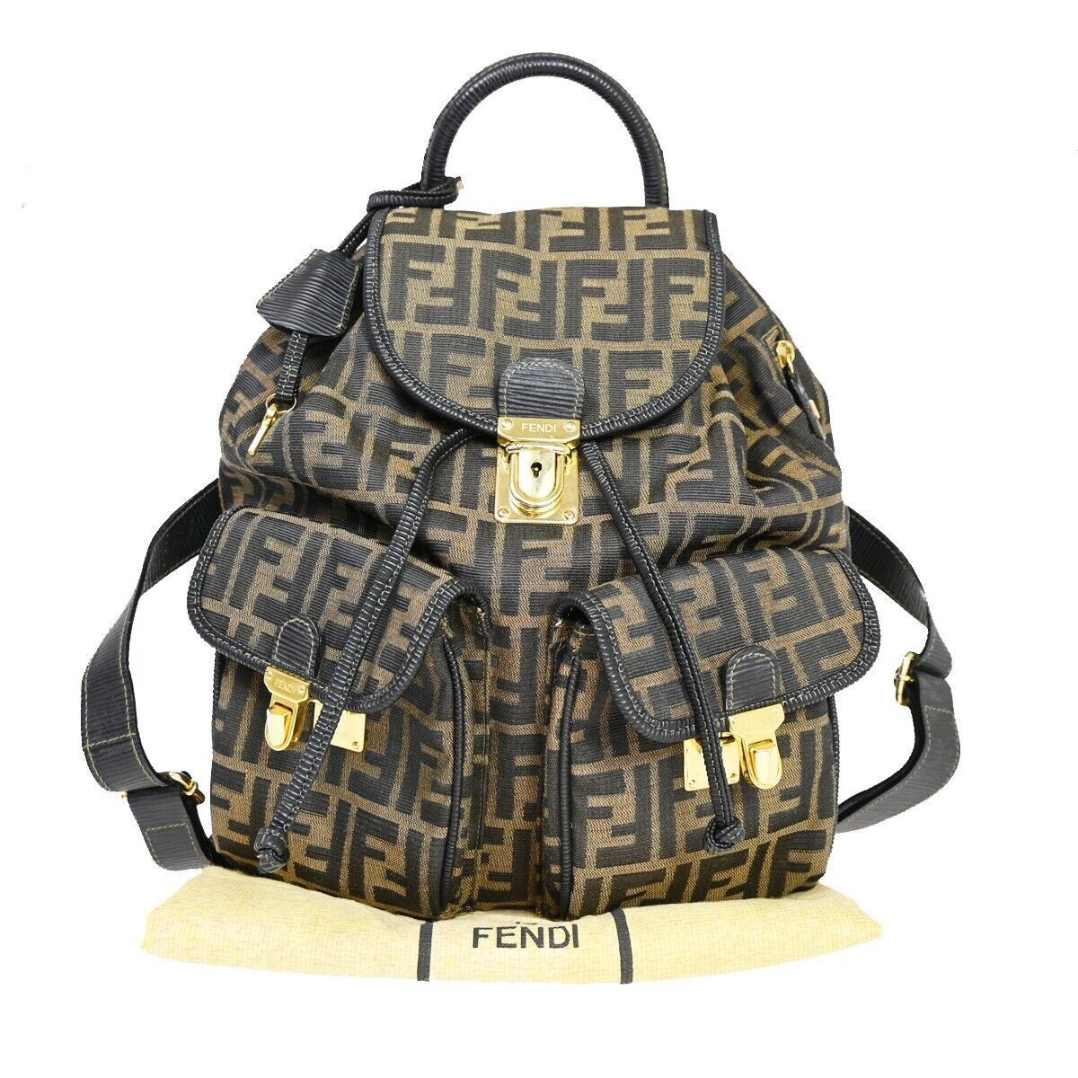 image of Fendi Zucca Backpack in Brown, Women's