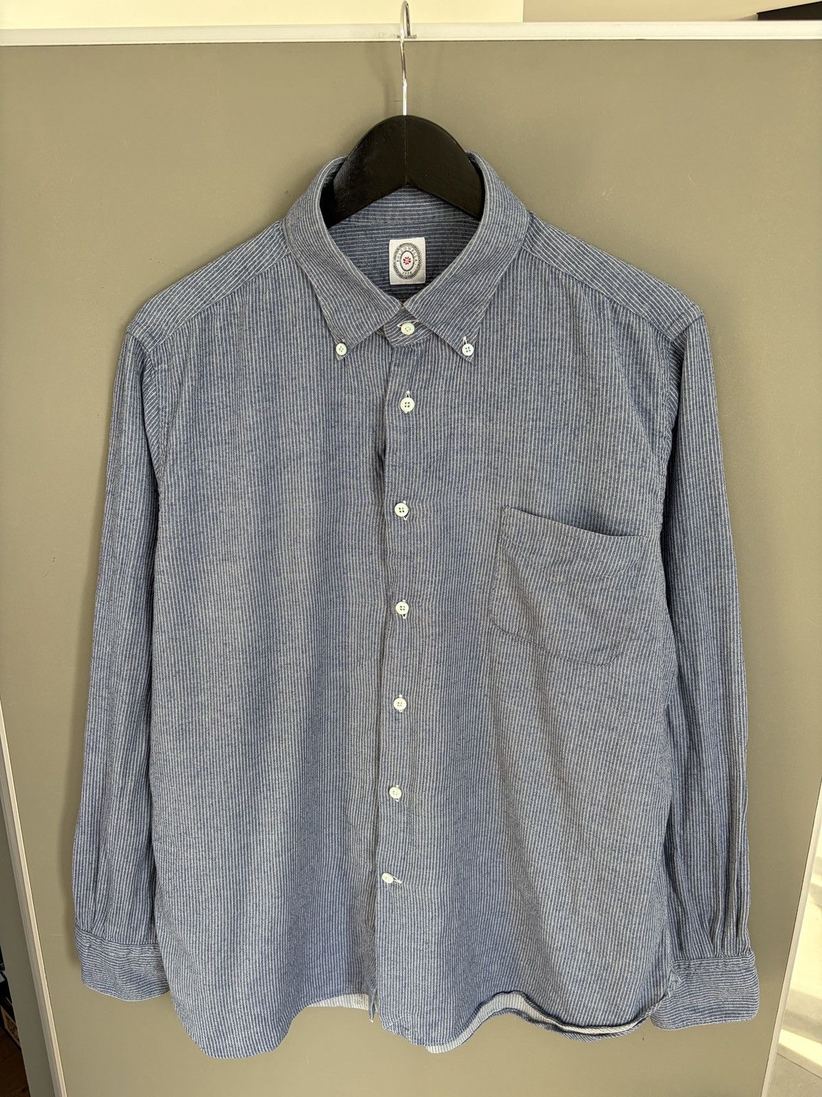 Other Bolzonella Blue Pinstripe Cotton Supersoft Shirt Size US L / EU 52-54 / 3 - 19 Thumbnail